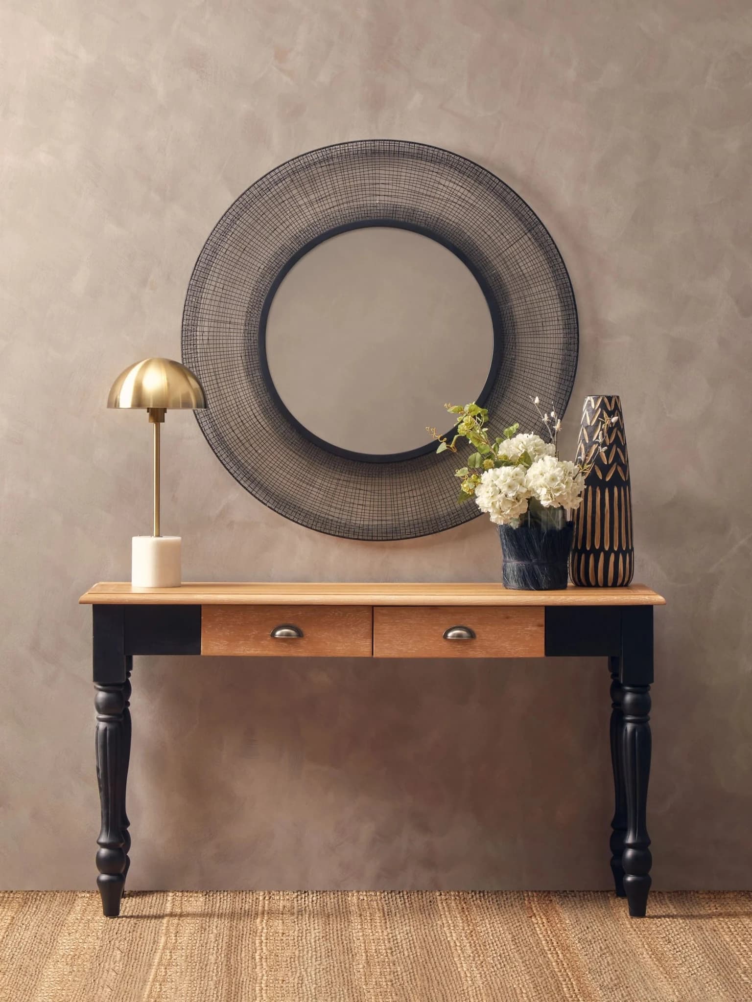 Kensington Townhouse Grey Wash and Antique Black Console Table - Tables, photo 7 of 8