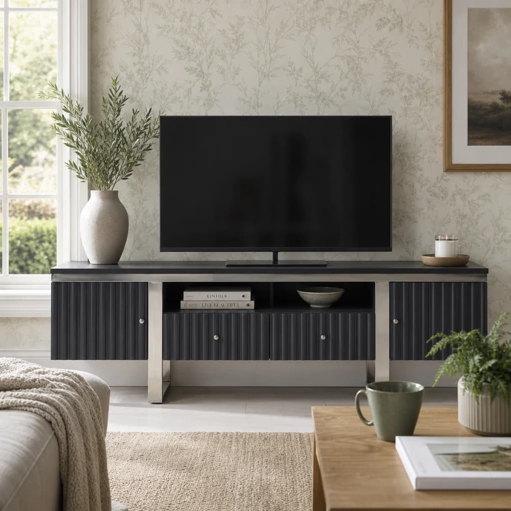 Genoa Grey Gloss Finish Media Unit - Bookcases & shelving, photo 1 of 8