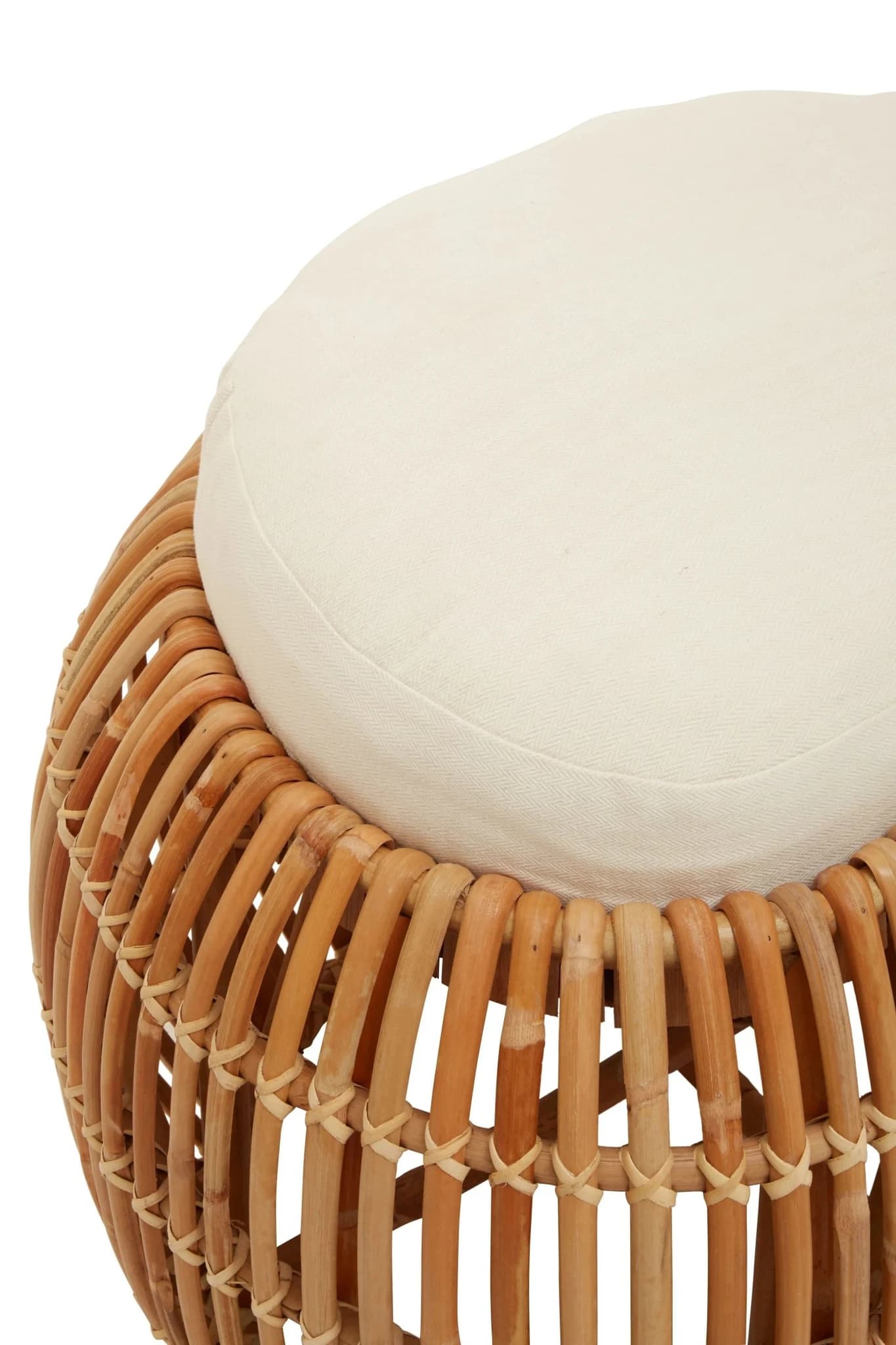 Manado Natural Rattan Bean Shaped Bench with Cream Cushion - Furniture, photo 6 of 6
