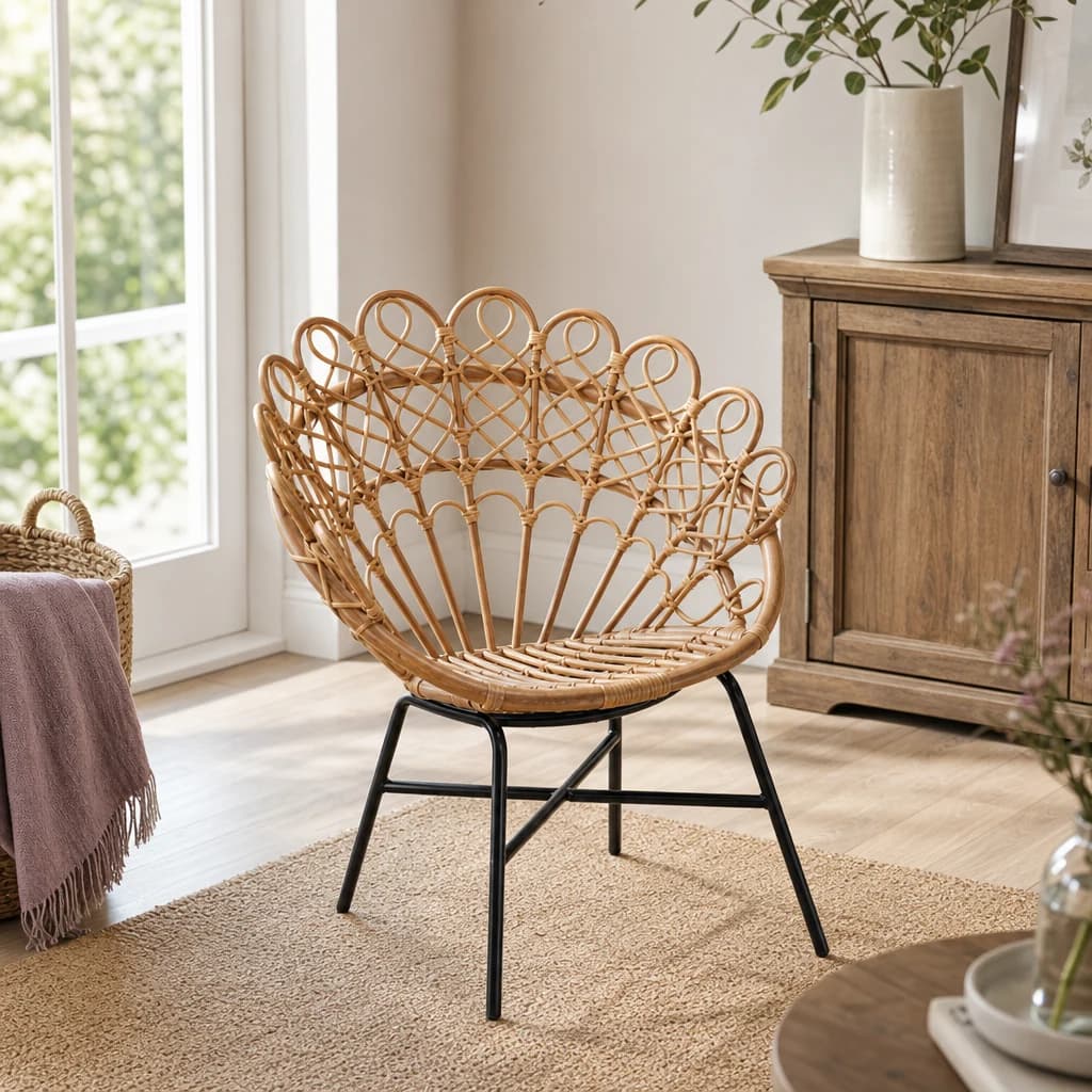 Java Natural Rattan Peacock Accent Chair - Seating, photo 1 of 8