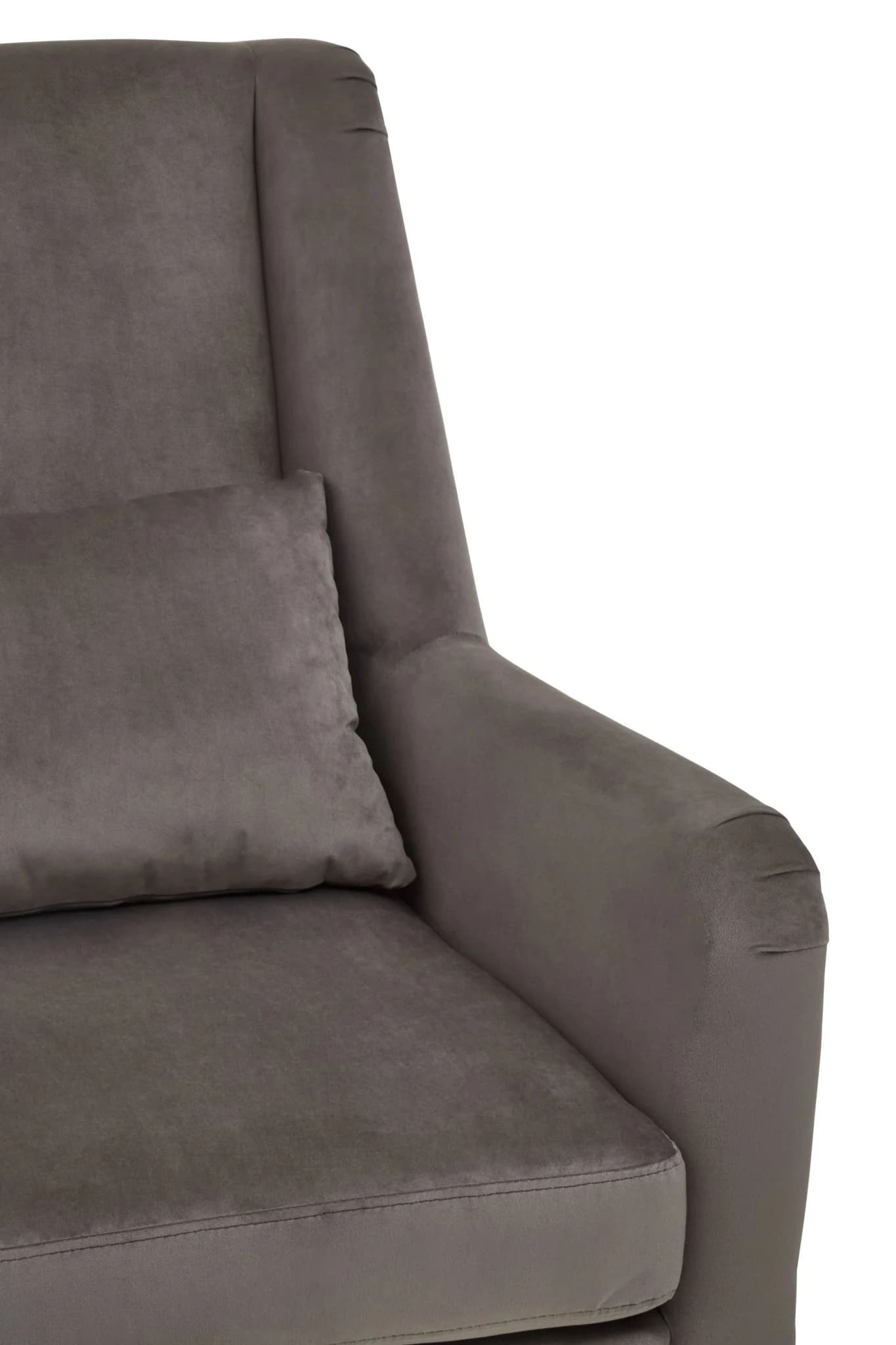 Doucet Grey Velvet Chair With Gold Finish Legs - Seating, photo 6 of 8