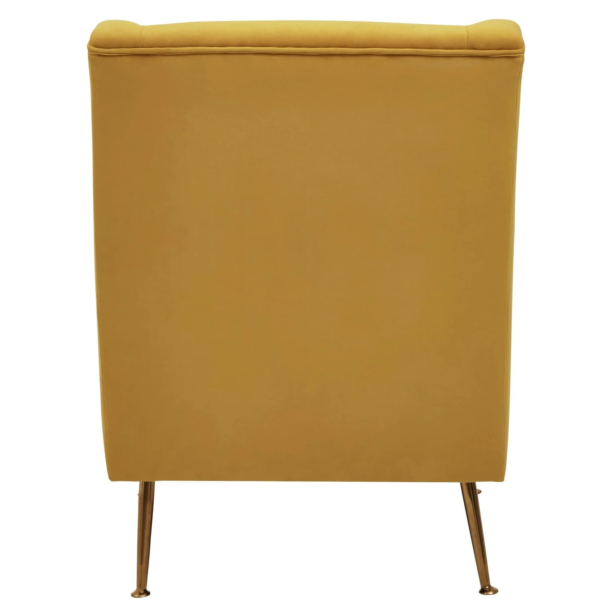 Doucet Yellow Velvet Chair With Gold Finish Legs - Seating, photo 2 of 8
