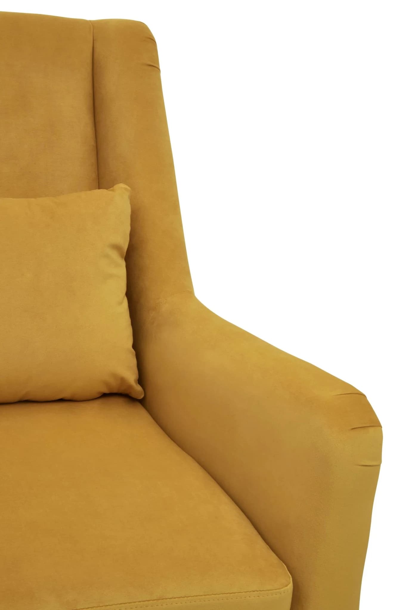 Doucet Yellow Velvet Chair With Gold Finish Legs - Seating, photo 6 of 8