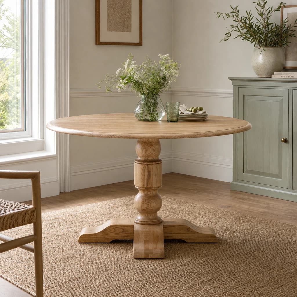 Parkside Oak Wood Round Dining Table - Tables, photo 1 of 6