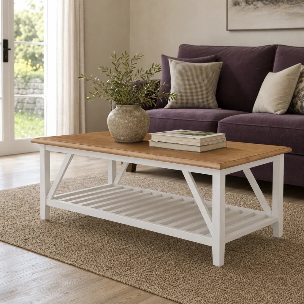 Parkside Natural Oak Wood Top Coffee Table - Tables, photo 1 of 7