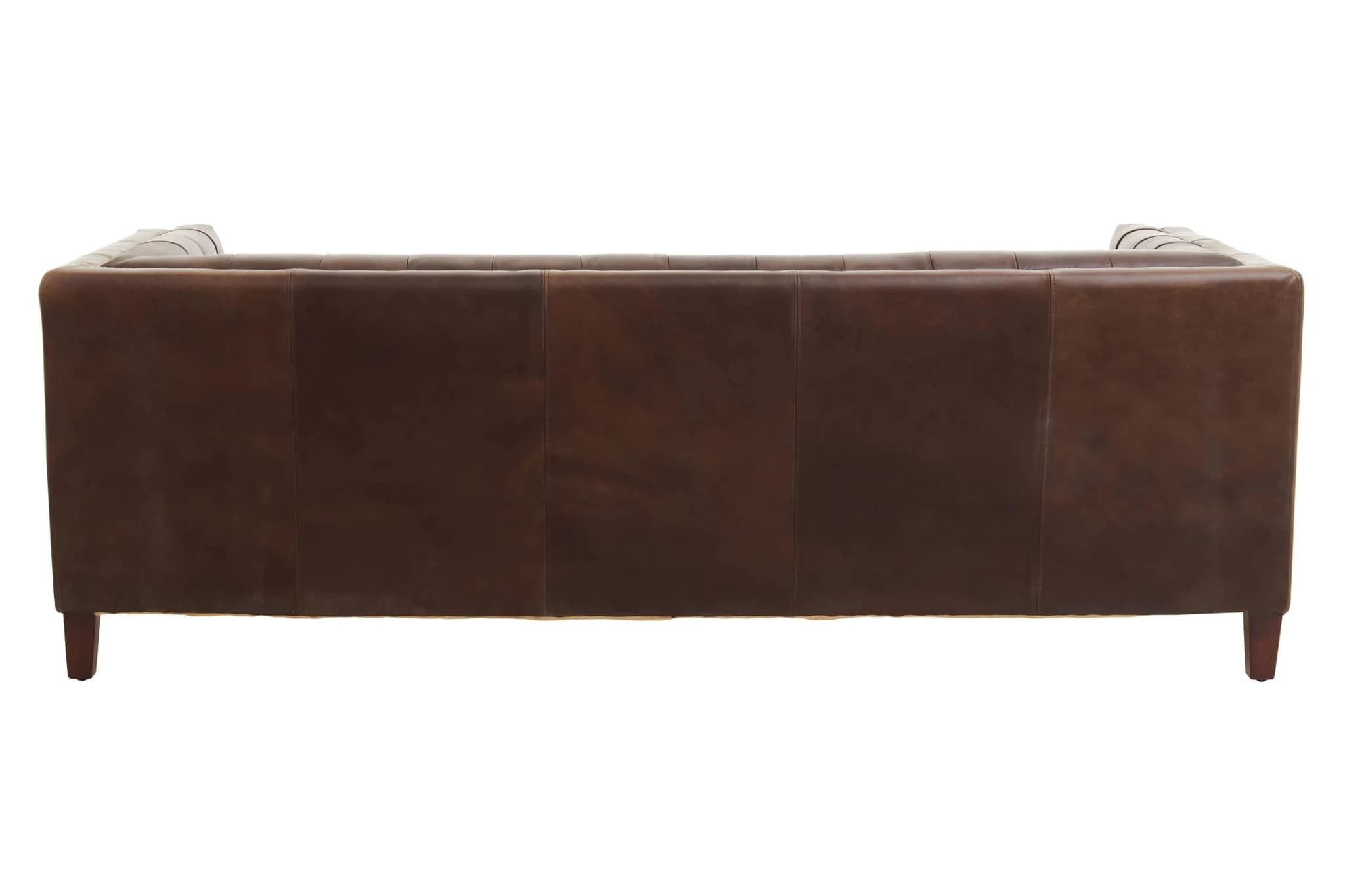 King Dark Brown Leather Three Seat Modern Chesterfield Sofa - Seating, photo 2 of 8
