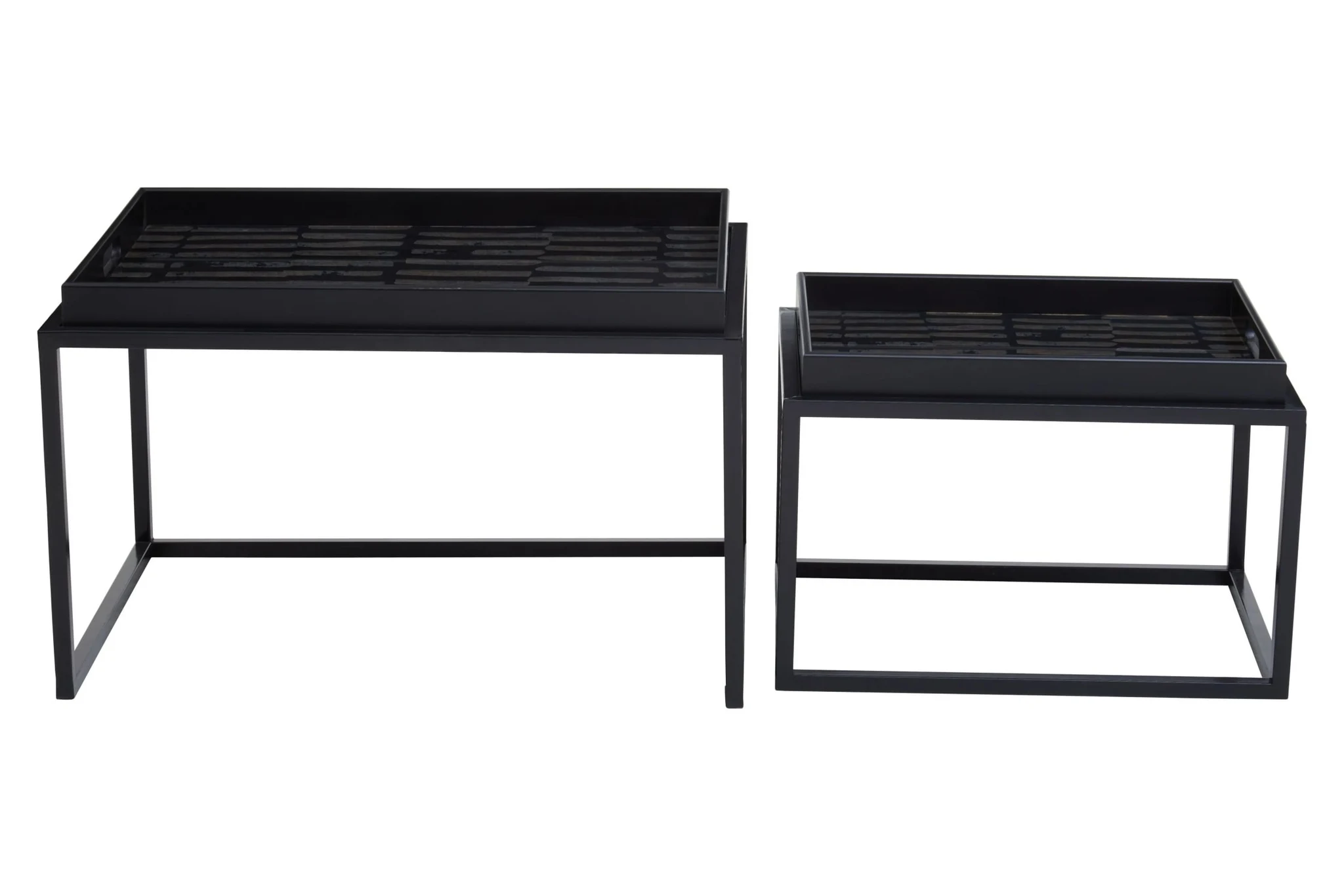 Celina Black and Gold Set Of 2 Nesting Tray Tables - Tables, photo 5 of 8
