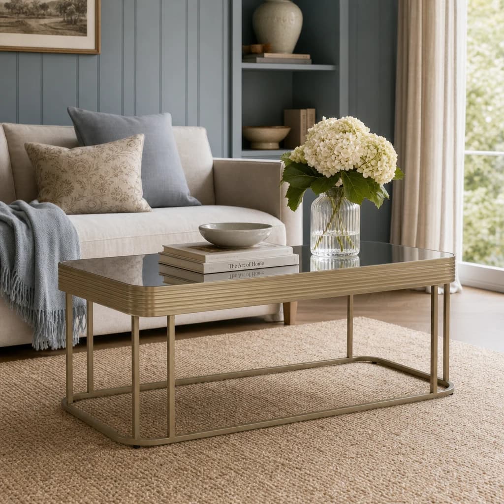 Ella Gold Coffee Table with Mirror Top - Tables, photo 1 of 7