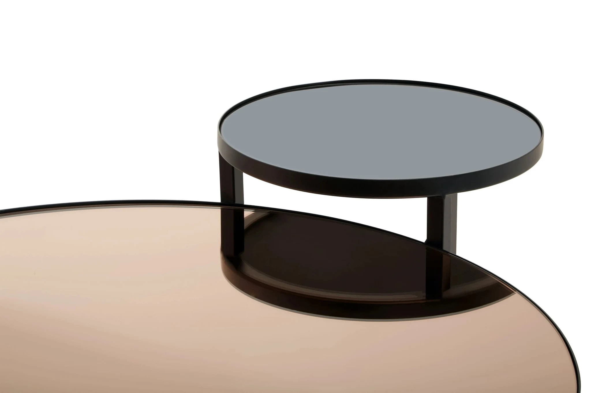 Cercle Smoked Mirror 2 Tier Coffee Table - Tables, photo 8 of 8