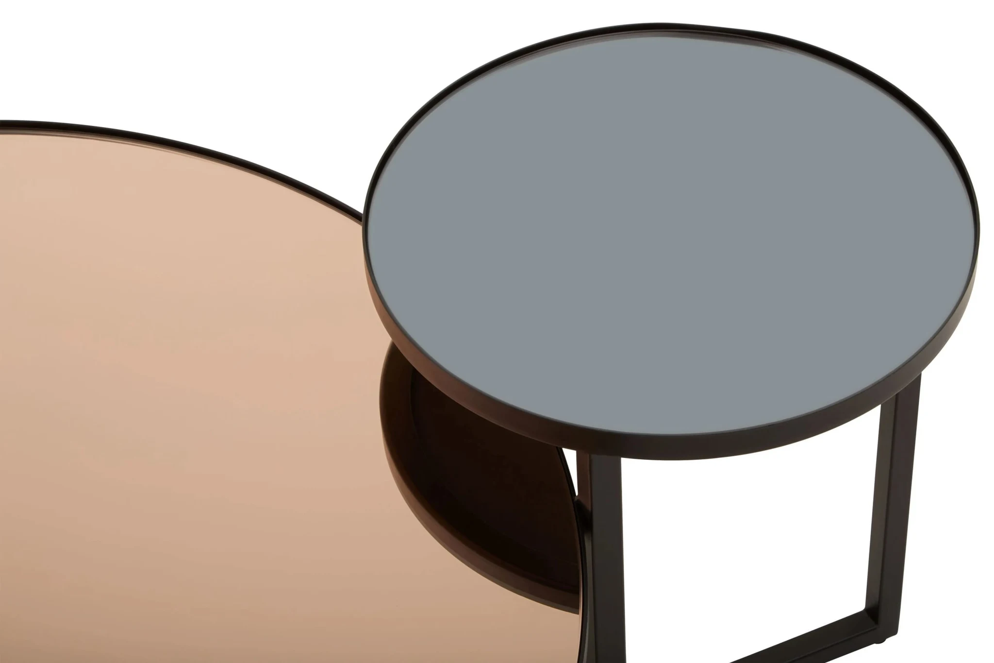 Cercle Smoked Mirror 2 Tier Coffee Table - Tables, photo 5 of 8