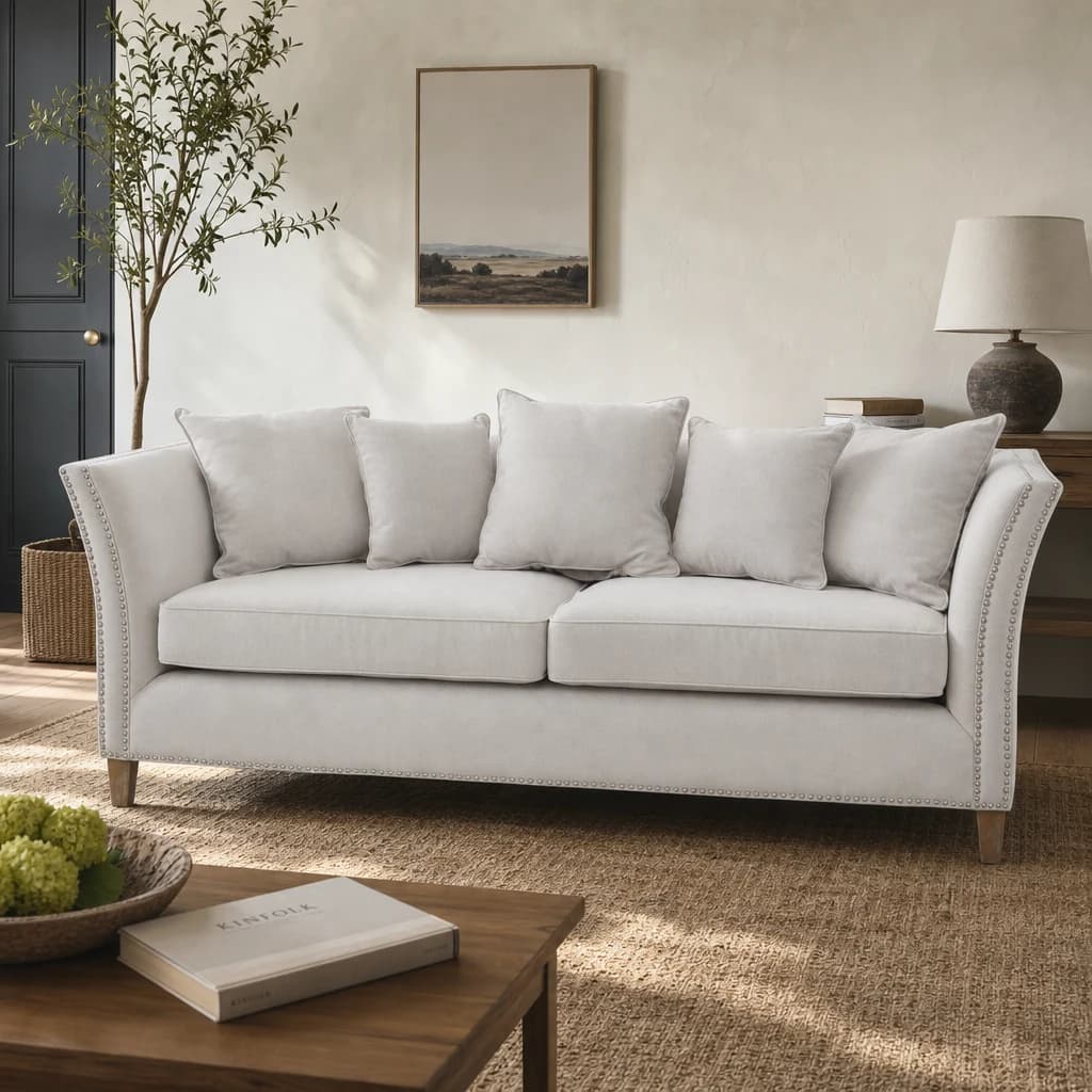 Sutton Three Seat Grey Fabric Sofa - Seating, photo 1 of 8