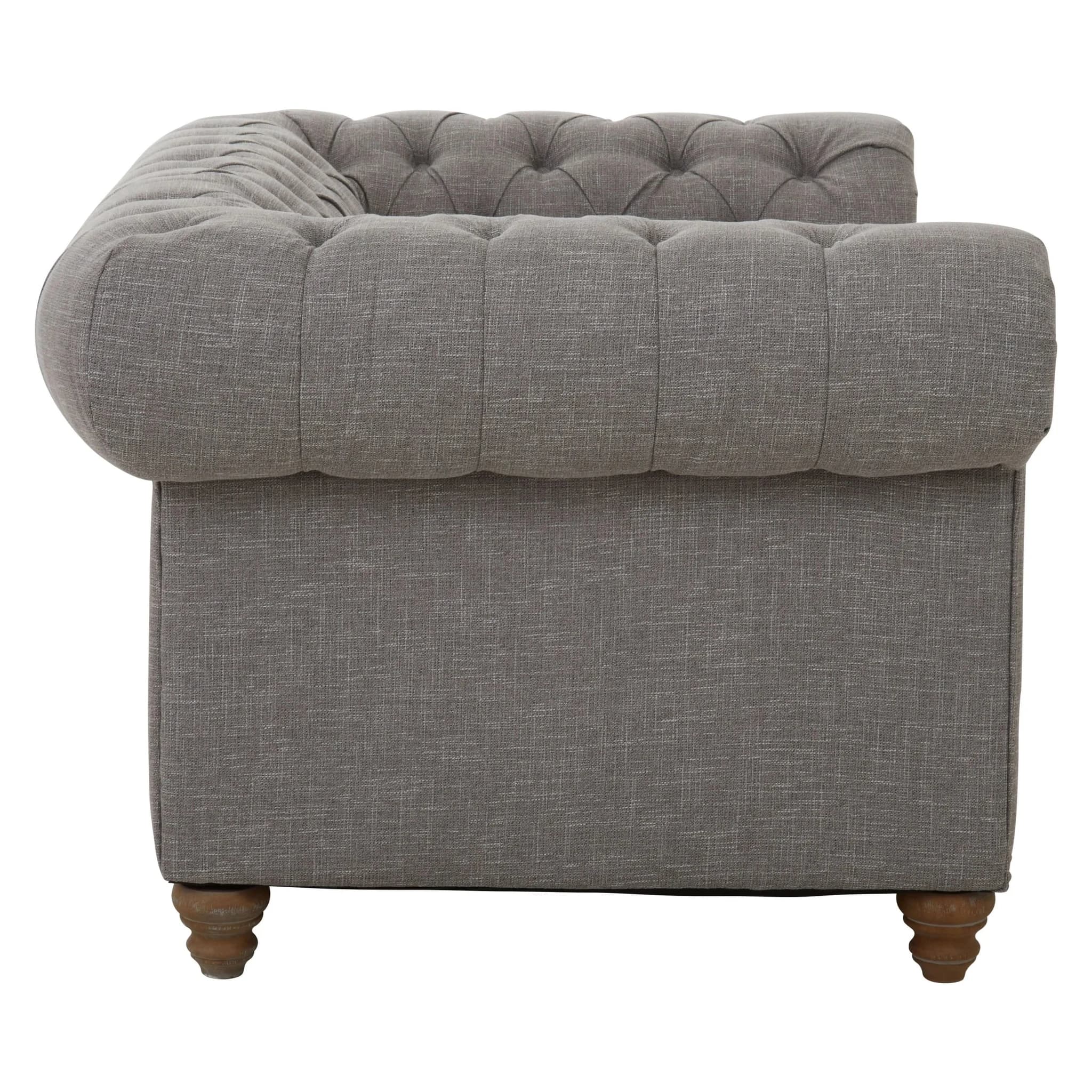 Stella Grey Linen 2 Seater Chesterfield Sofa - Seating, photo 3 of 8