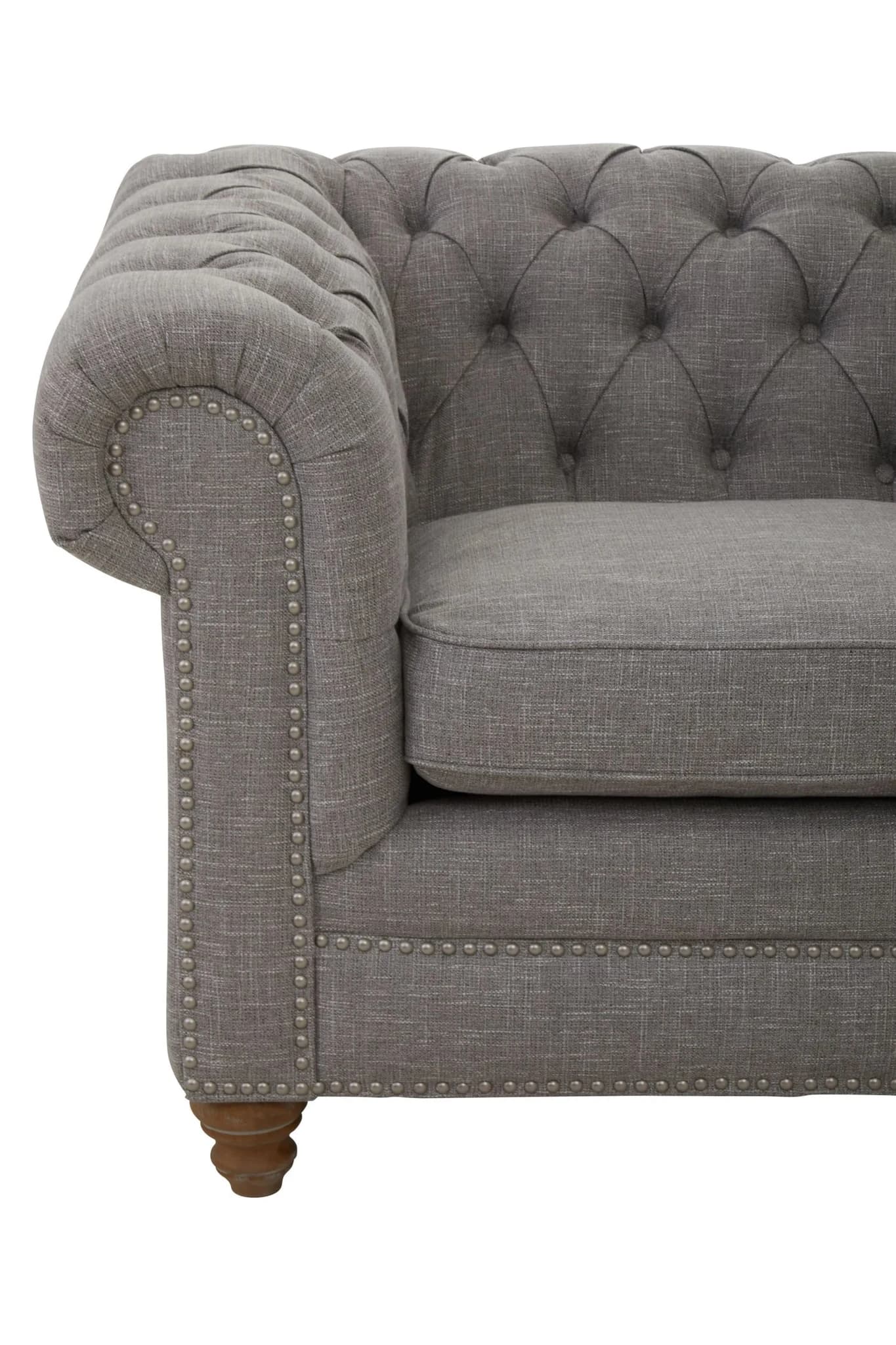 Stella Grey Linen 2 Seater Chesterfield Sofa - Seating, photo 8 of 8