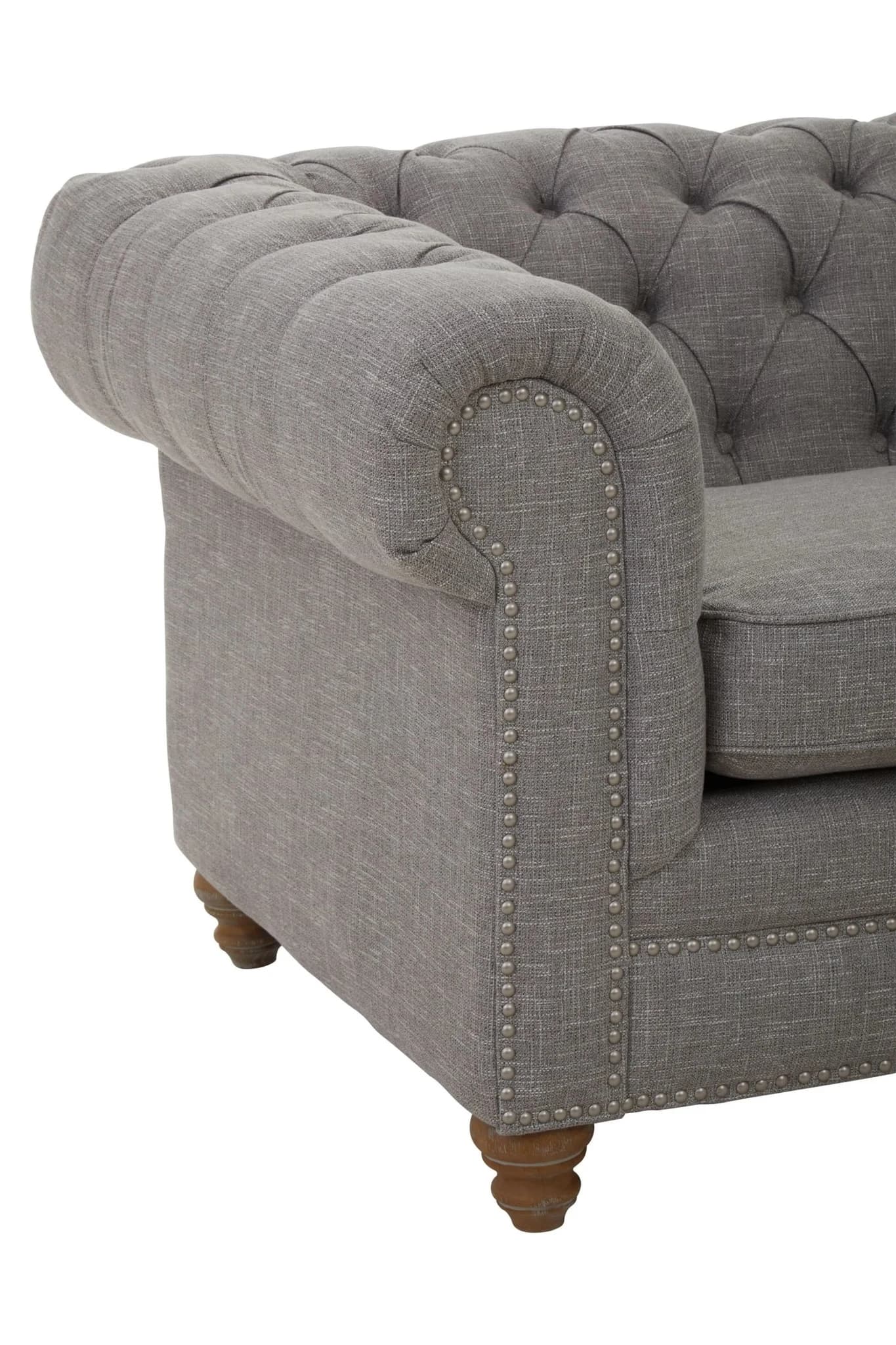 Stella Grey Linen 2 Seater Chesterfield Sofa - Seating, photo 7 of 8