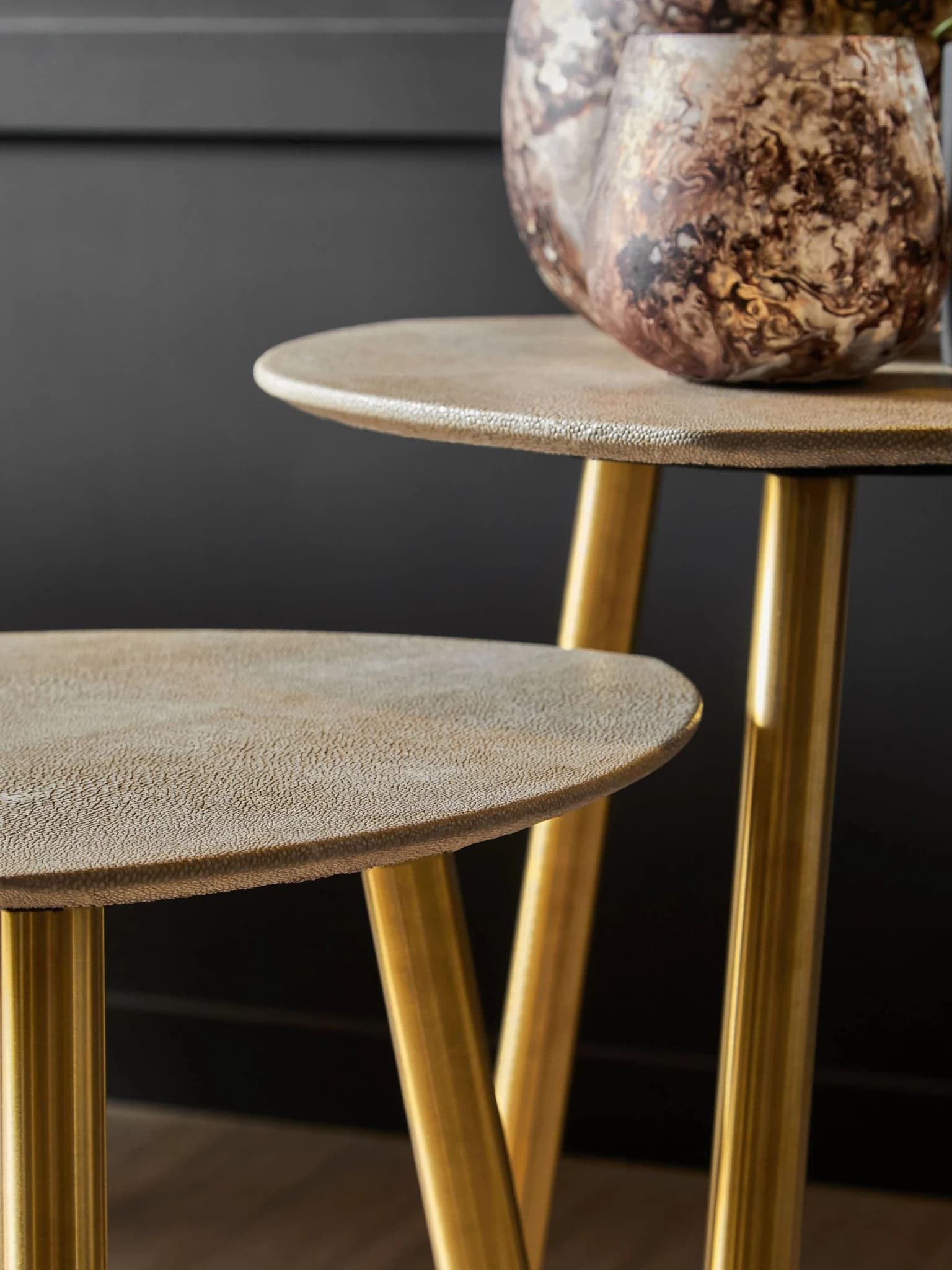 Cadio Shagreen Effect Set Of Two Side Tables - Tables, photo 6 of 8