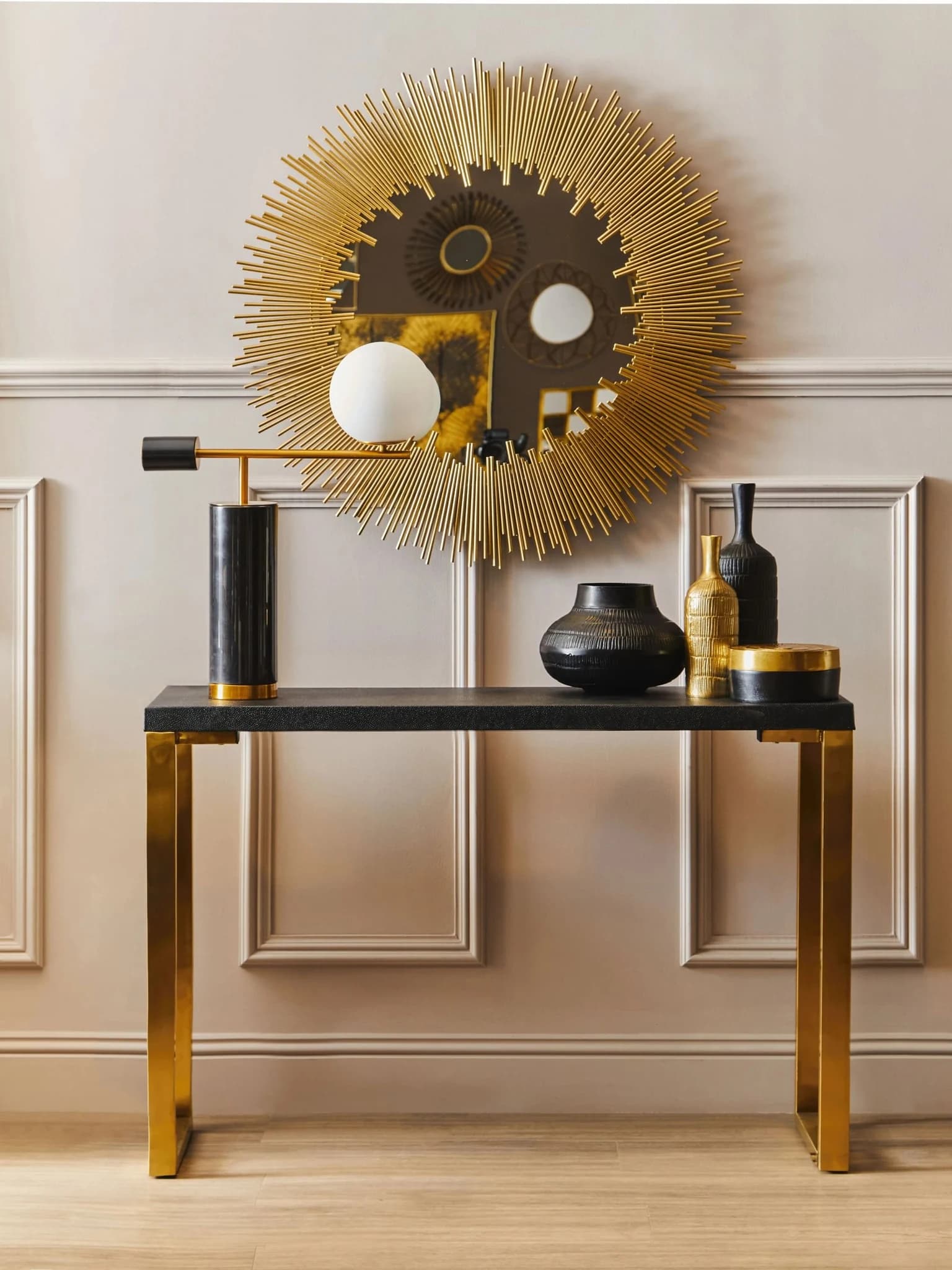 Cardoba Set of Two Black Shagreen Effect Console Tables - Tables, photo 7 of 8