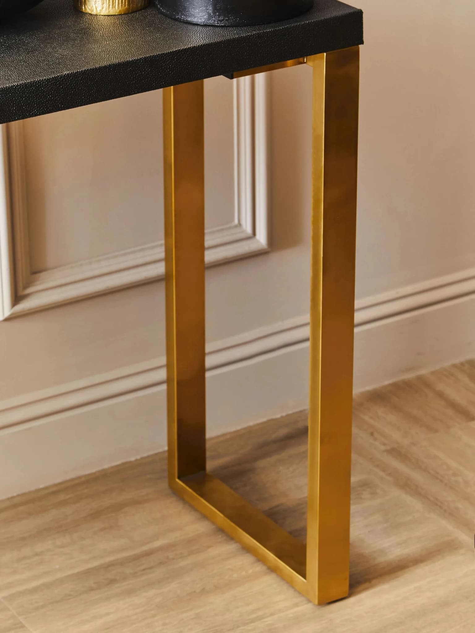 Cardoba Set of Two Black Shagreen Effect Console Tables - Tables, photo 4 of 8