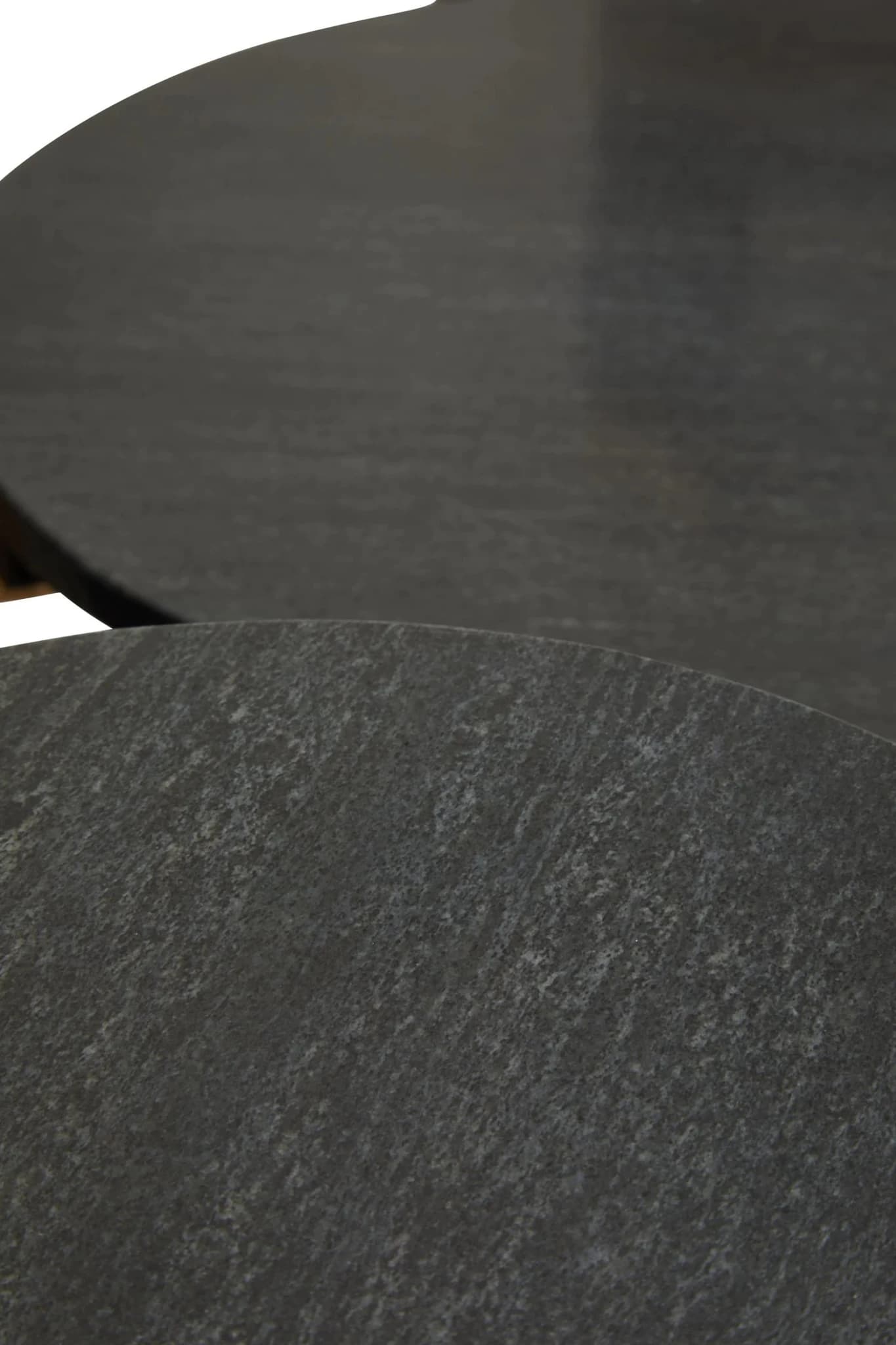 Varana Set of 2 Black Marble Top Round Side Table - Tables, photo 6 of 8