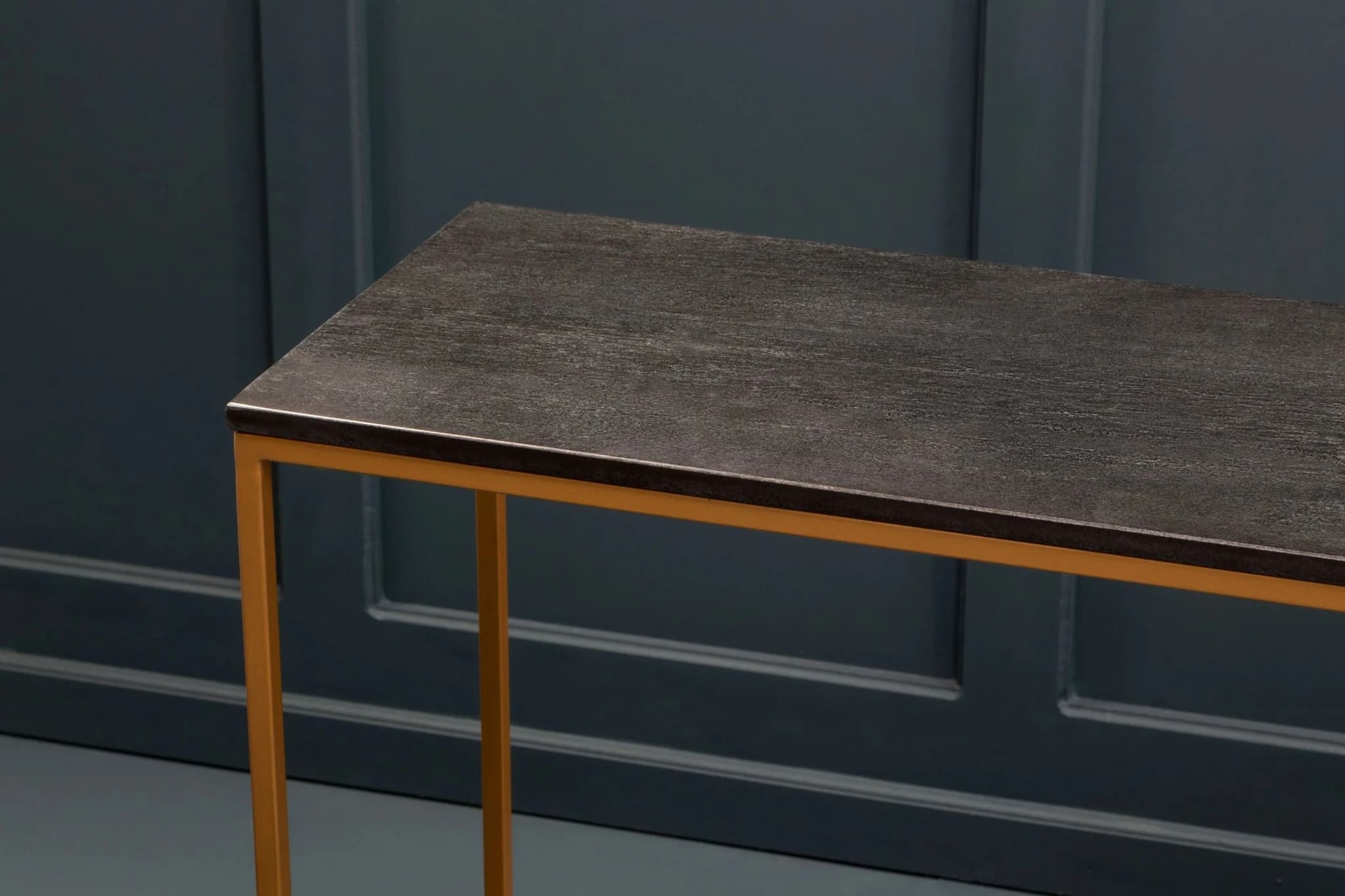 Varana Black Marble Top Console Table With Gold Iron Frame - Tables, photo 3 of 8