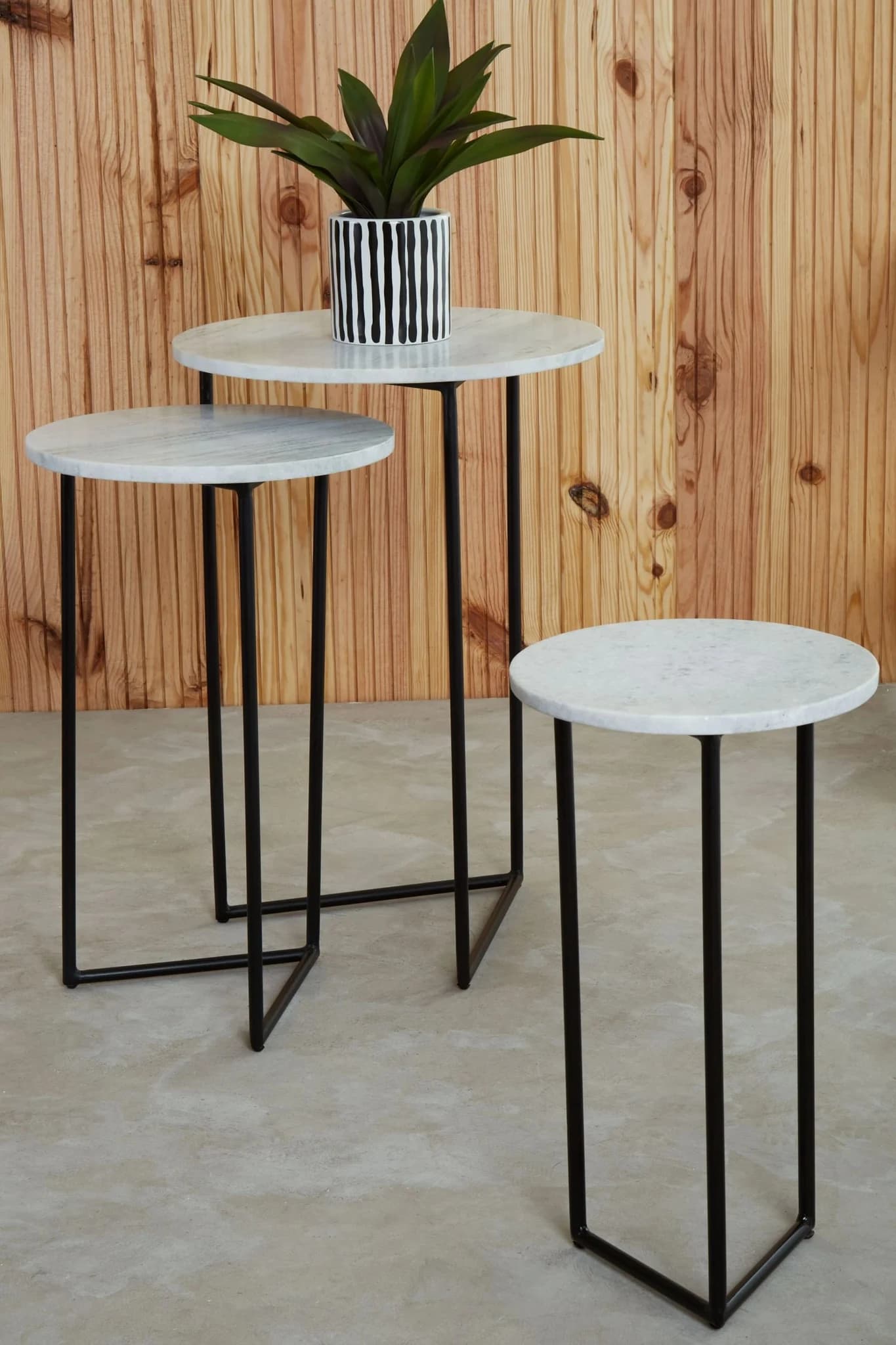 Mandoli Nest Of 3 White Marble Side Tables - Tables, photo 5 of 8
