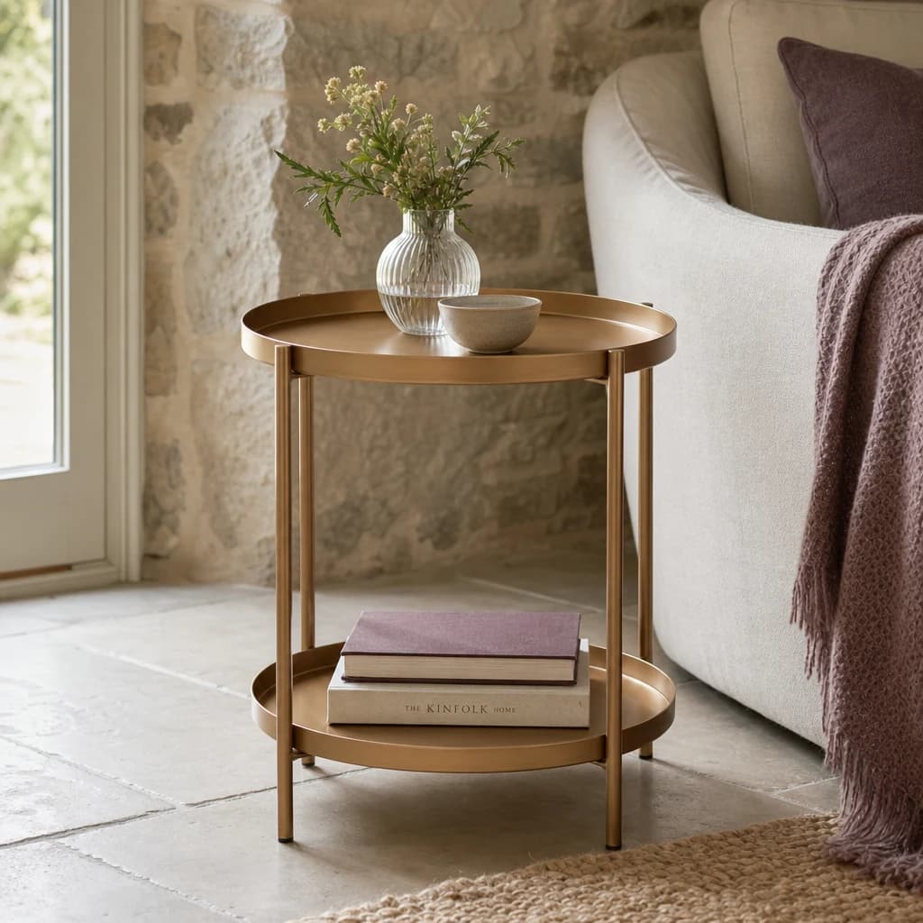 Mandoli Gold Side Table - Tables, photo 1 of 8