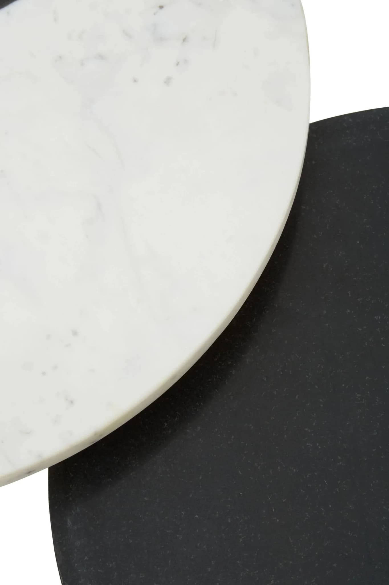 Nirav Black And White Marble Set of 2 Side Tables - Tables, photo 3 of 5