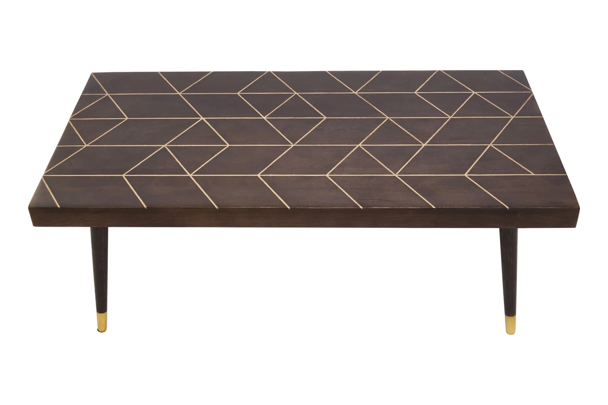 Naro Dark Mango Wood with Gold Inlay Coffee Table - Tables, photo 3 of 7