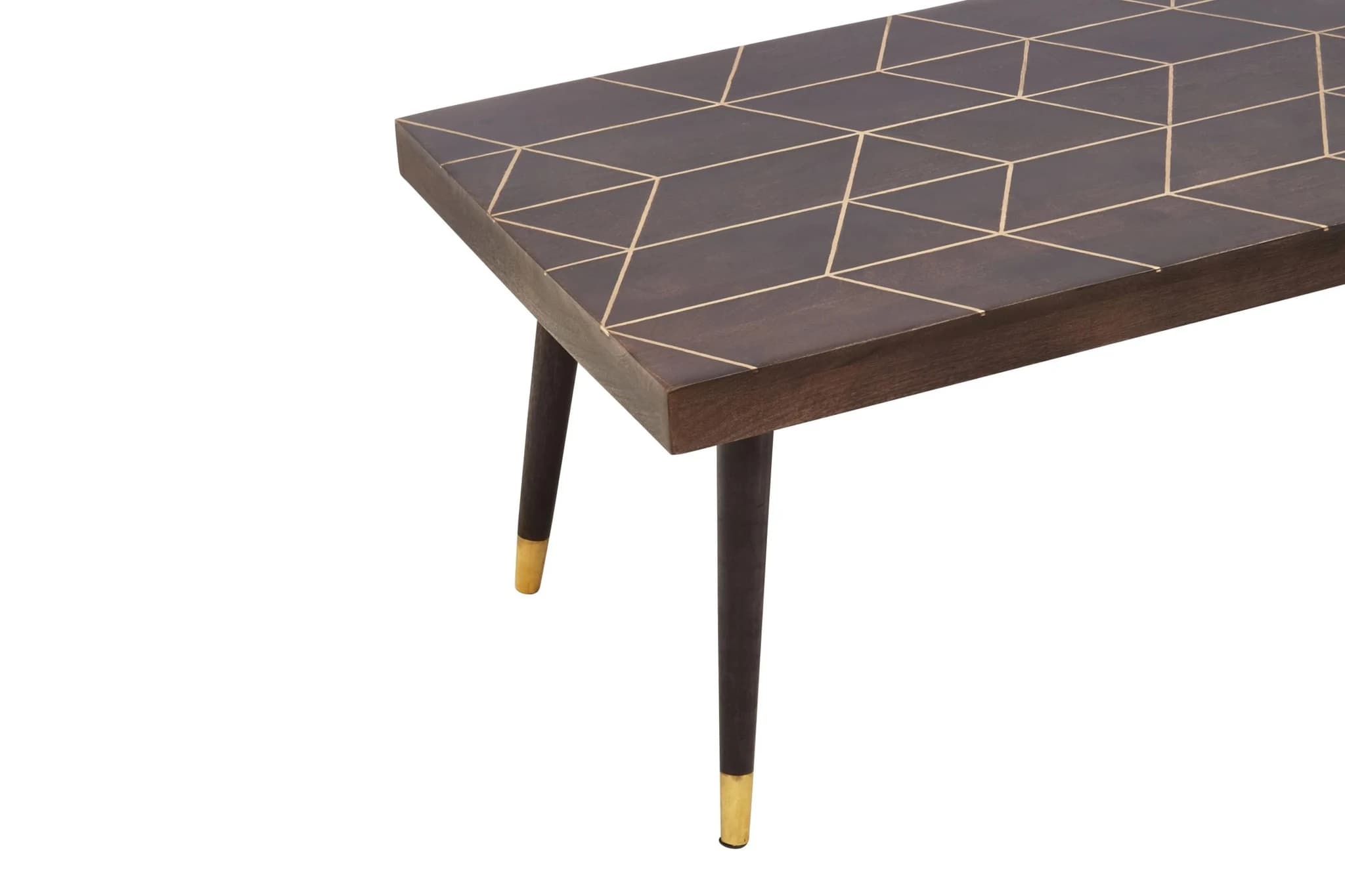 Naro Dark Mango Wood with Gold Inlay Coffee Table - Tables, photo 7 of 7