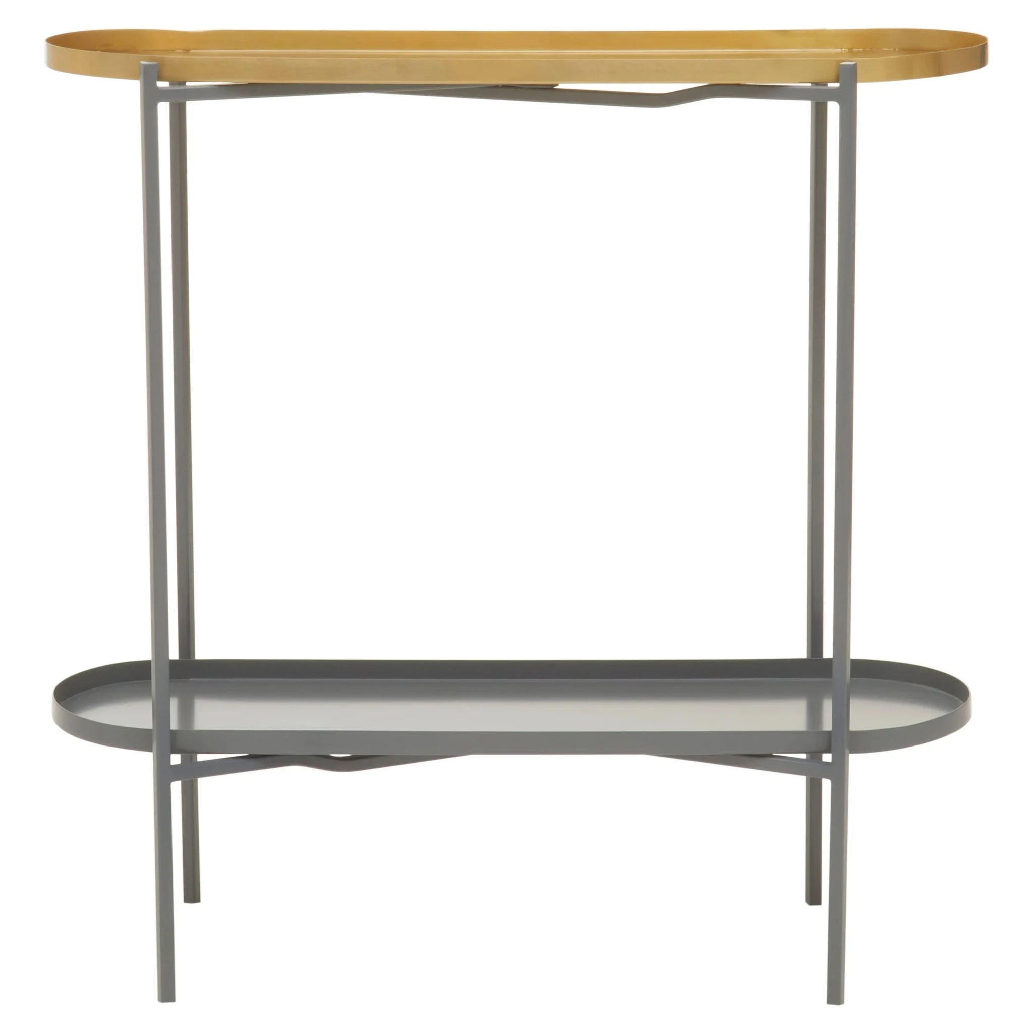 Kobra Grey and Gold Finish 2 Tier Console Table - Tables, photo 6 of 8