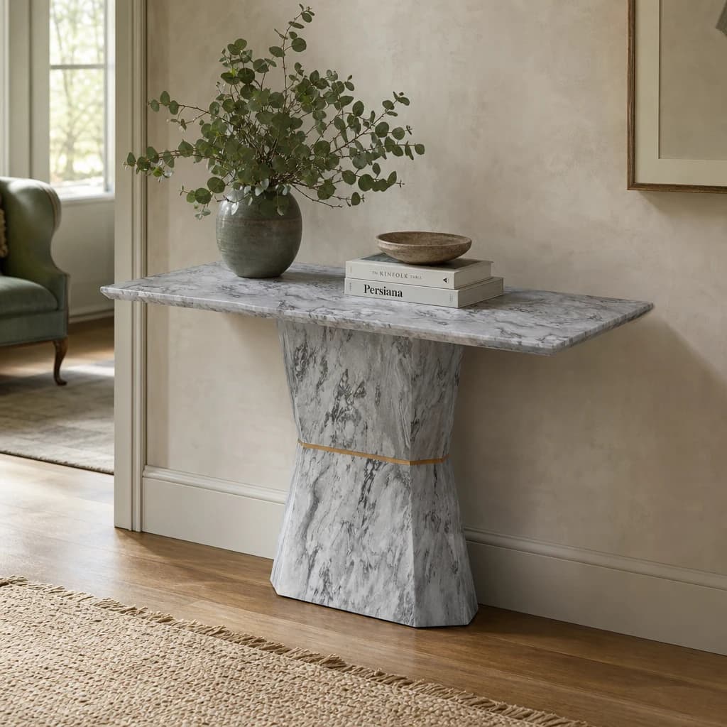 Spezia Grey Marble Console Table - Tables, photo 1 of 3