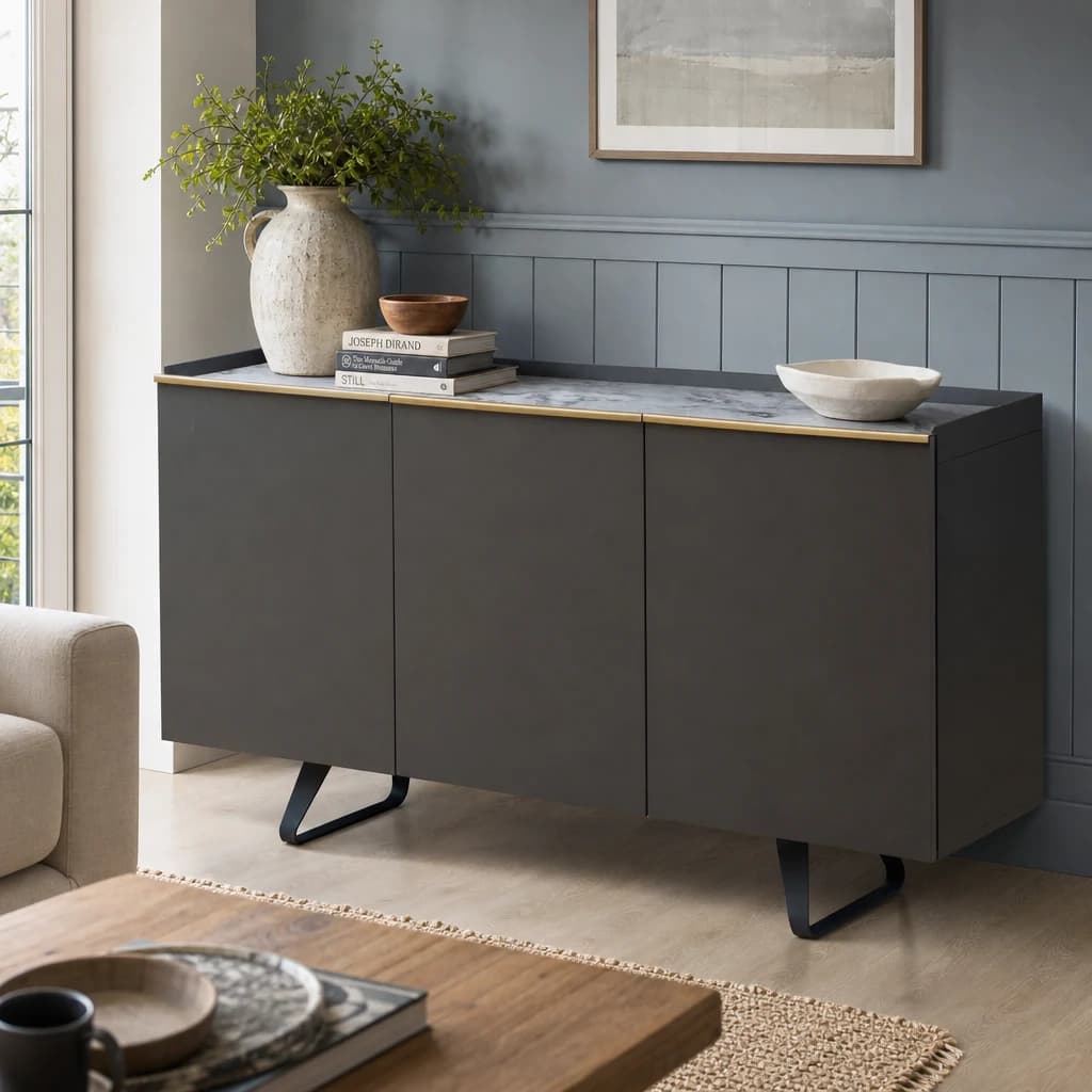 Spezia Grey Marble Top Sideboard