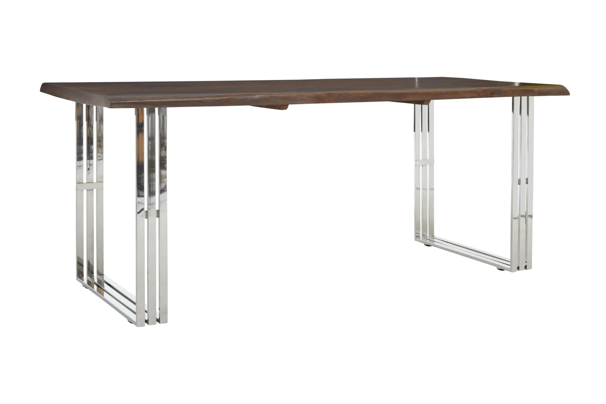 Hampstead Acacia Wood and Silver Legs Dining Table - Tables, photo 3 of 6