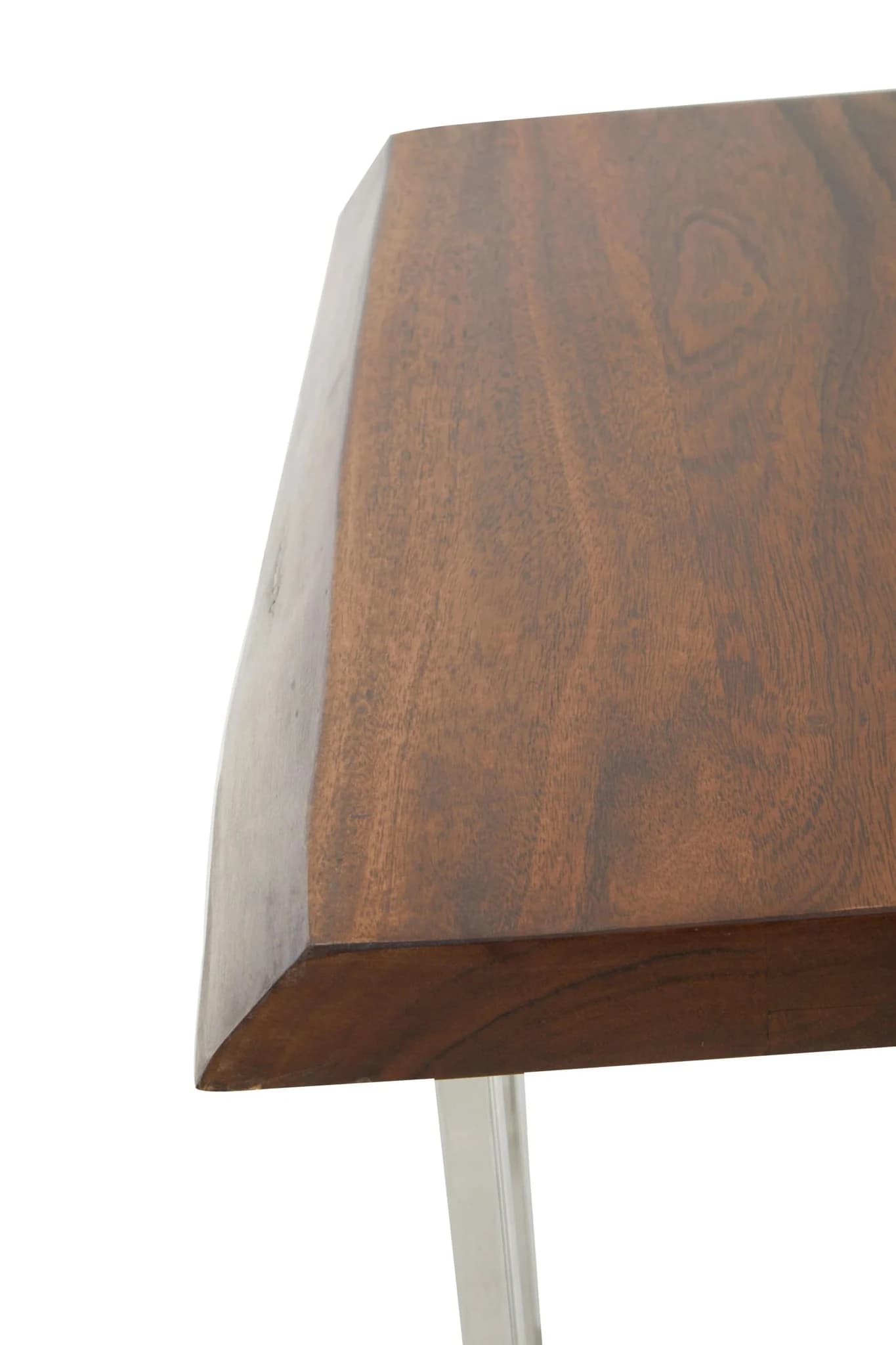Hampstead Acacia Wood Side Table with Silver Legs - Tables, photo 4 of 7