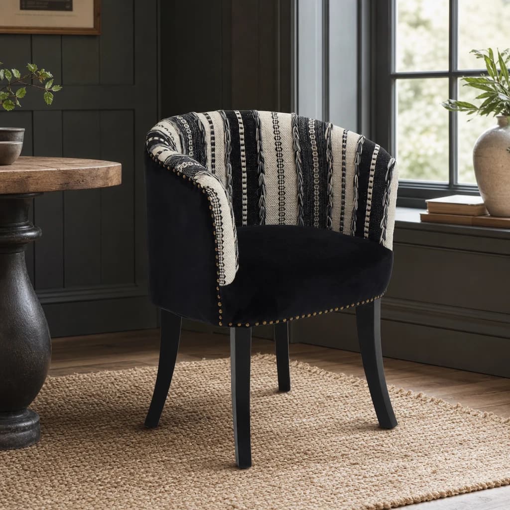 Cefena Black and White Chair - Seating, photo 1 of 8