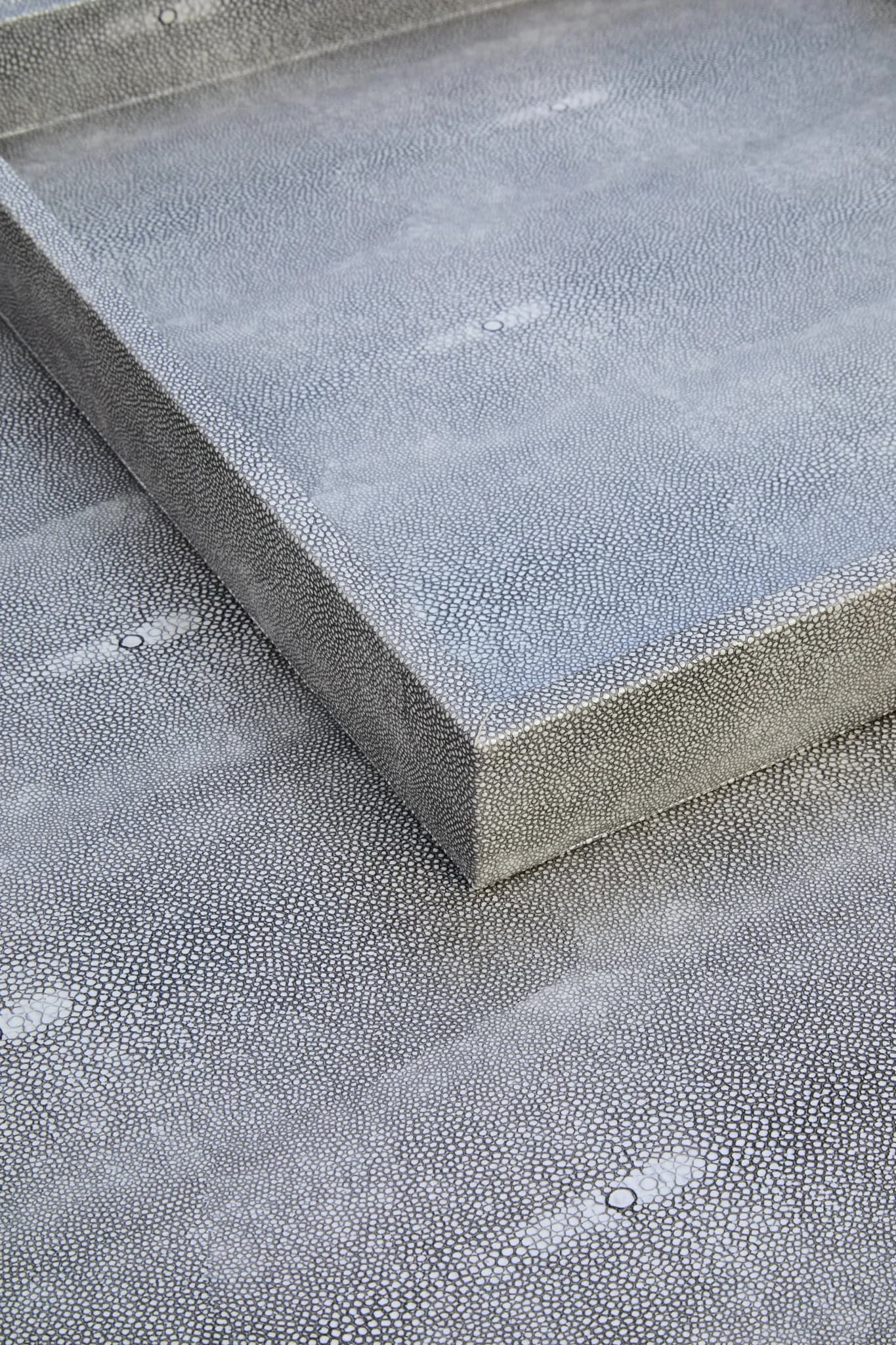 Cardona Grey Shagreen Effect Tray Coffee Table - Tables, photo 6 of 8
