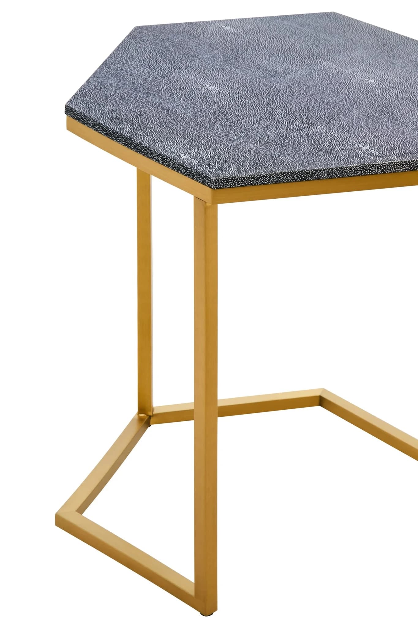 Cardona Nest of Three Hexagonal Blue Shagreen Effect Tables - Tables, photo 5 of 8