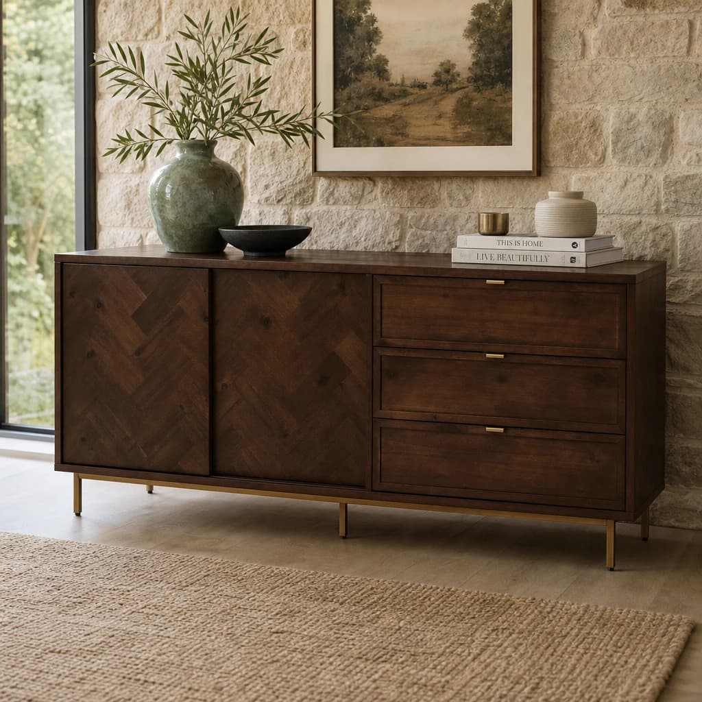 Brando Acacia Wood Effect Sideboard - Bookcases & shelving, photo 1 of 8