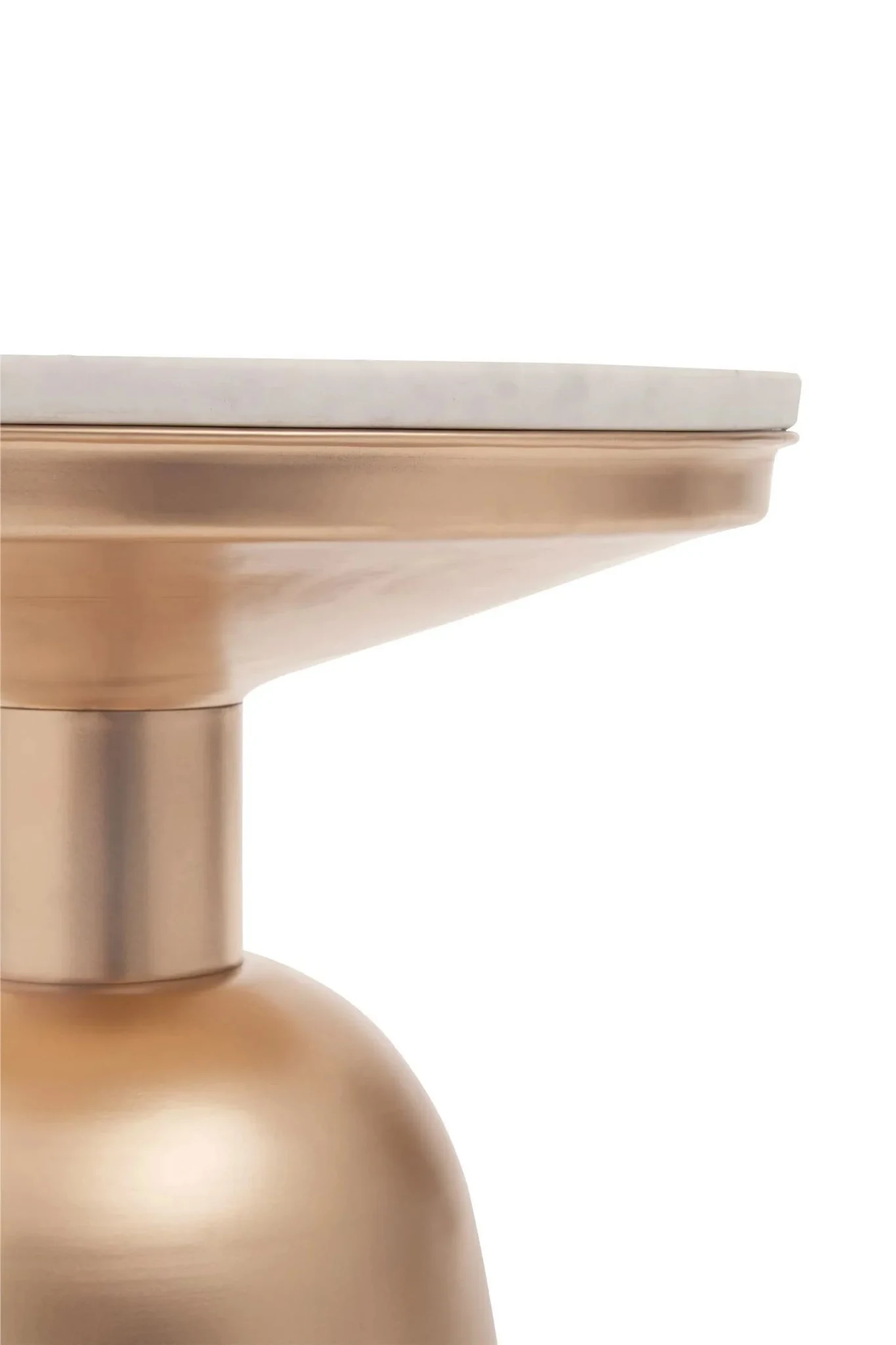 Amira White Marble Top Gold Base Side Table. - Tables, photo 5 of 5