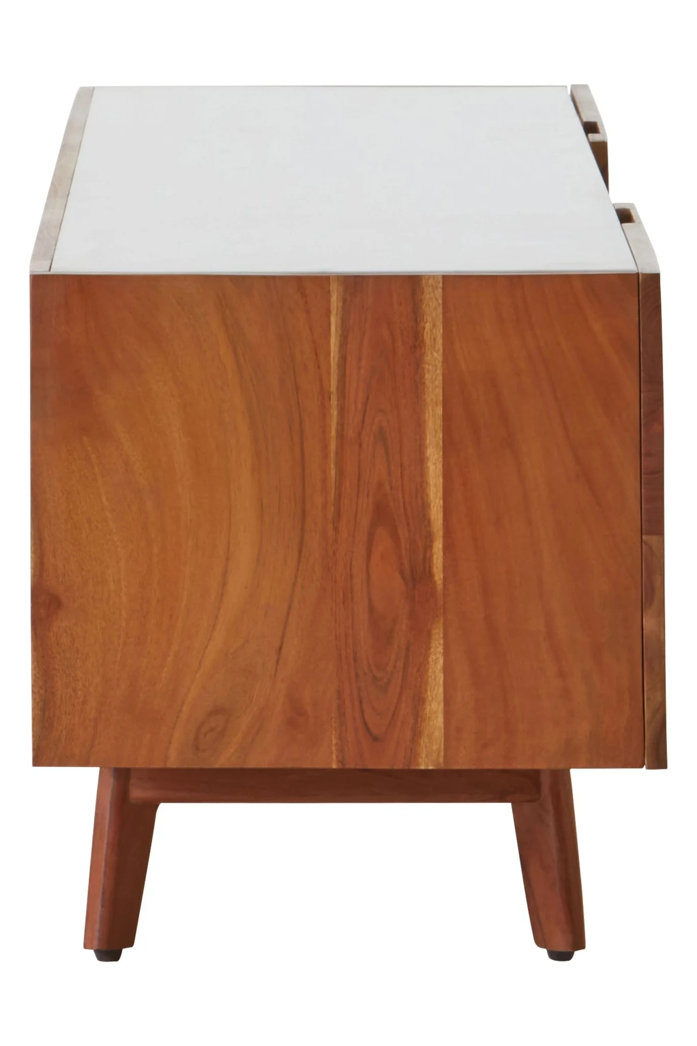 Myan Acacia Wood and White Marble Media Unit - Bookcases & shelving, photo 8 of 8