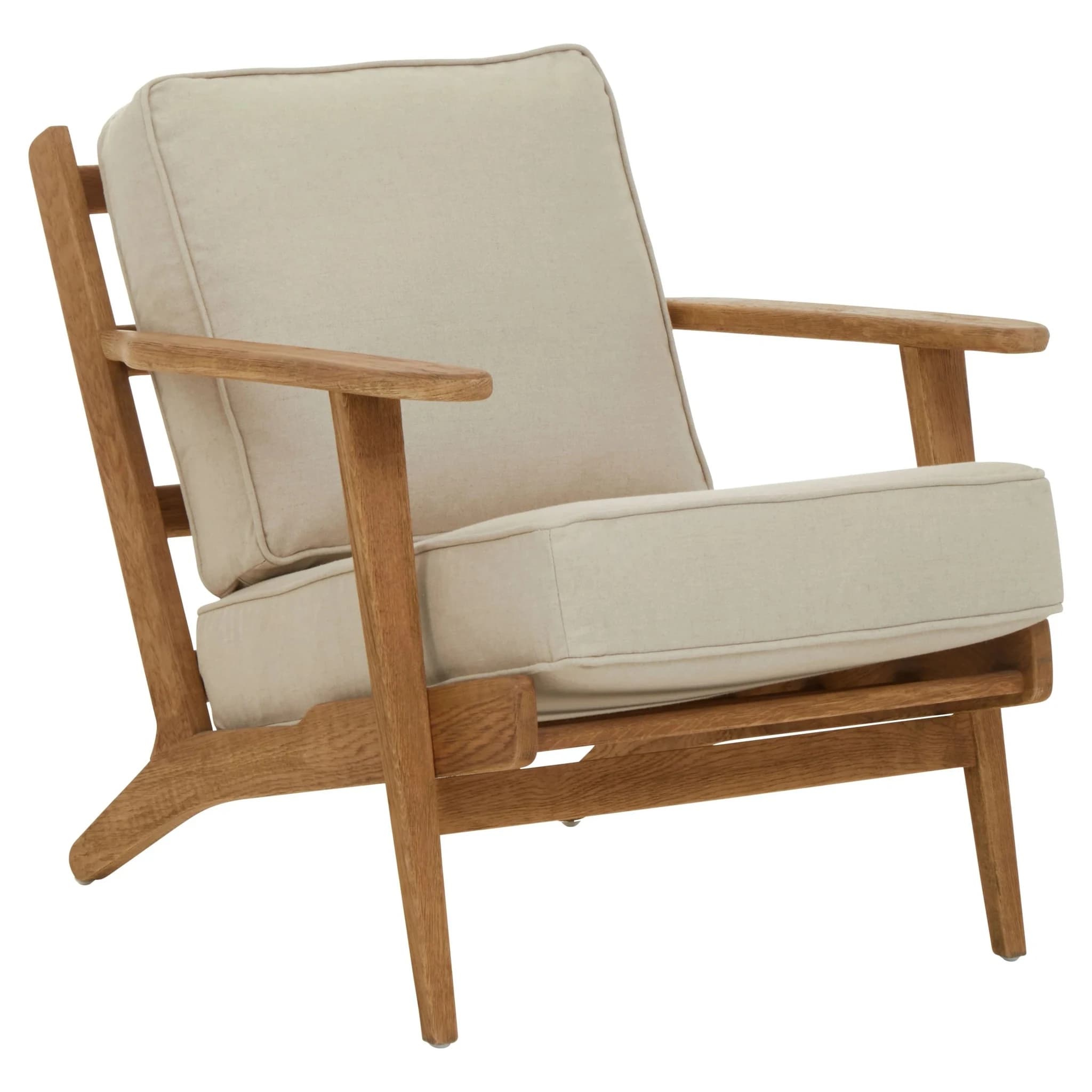 Hector Natural Linen and Oak Wood Armchair - Seating, photo 6 of 8