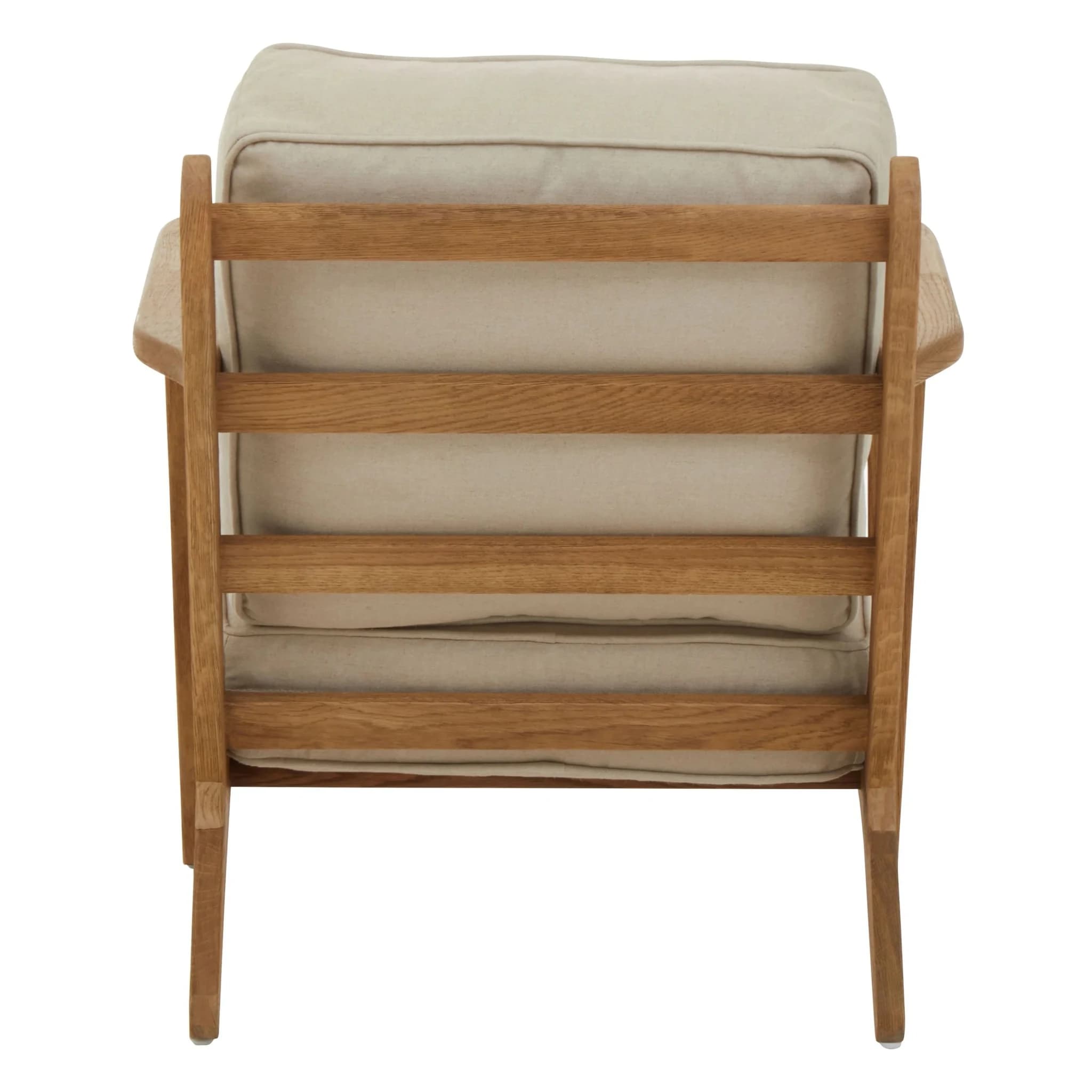Hector Natural Linen and Oak Wood Armchair - Seating, photo 4 of 8