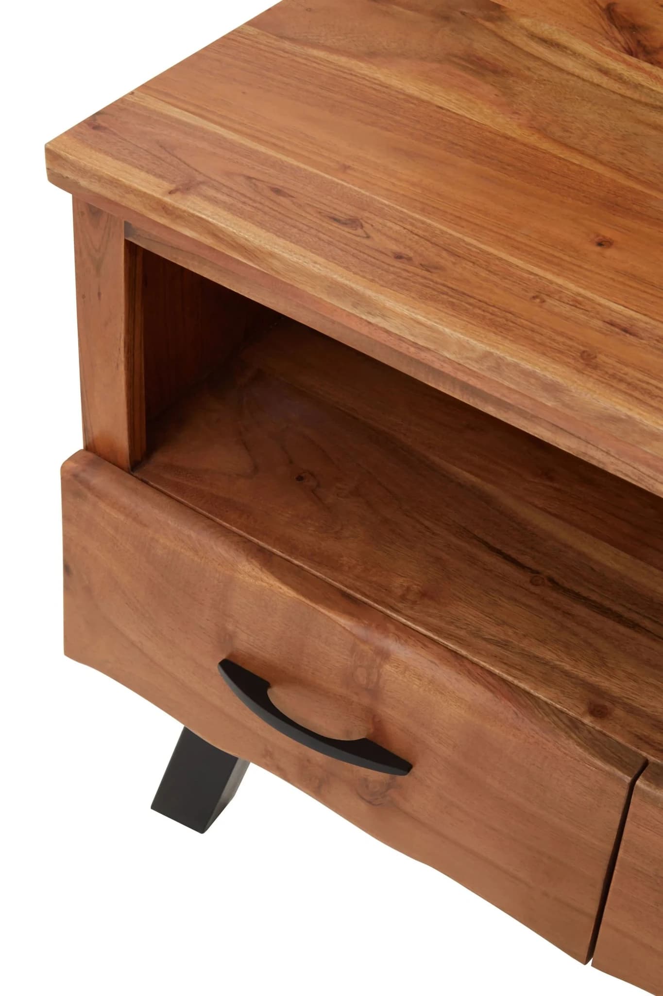 Nashik Two Drawer Acacia Media Unit - Bookcases & shelving, photo 6 of 8