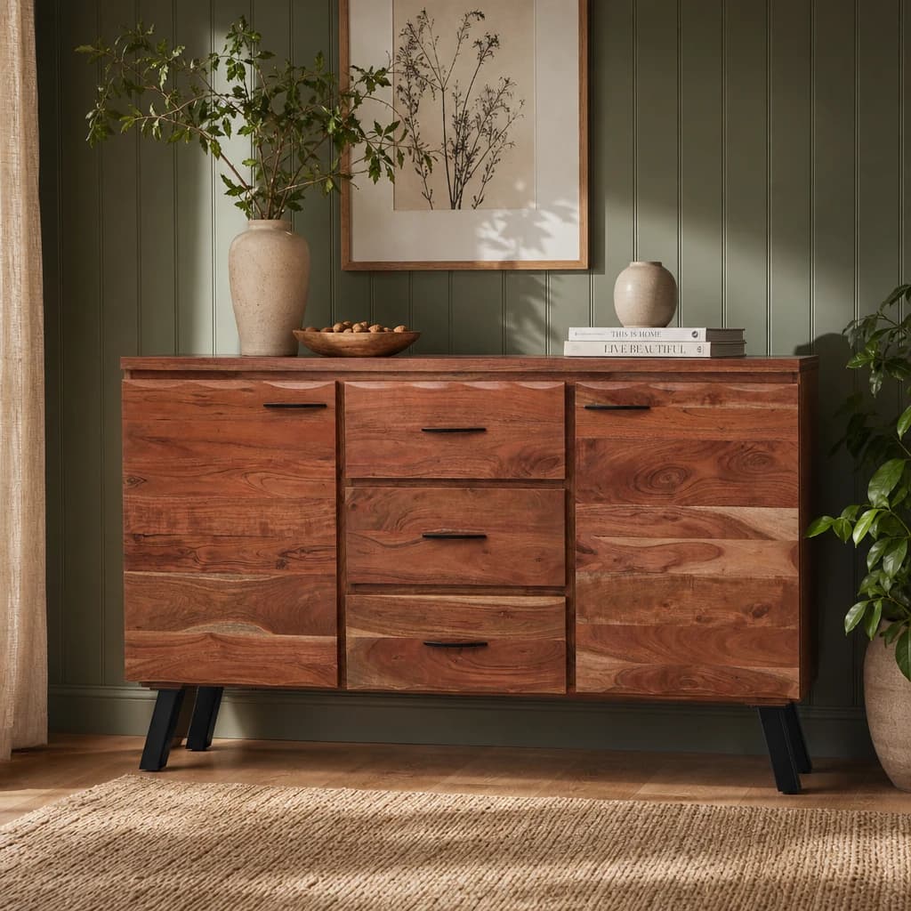 Nashik Large Acacia Sideboard - Bookcases & shelving, photo 1 of 8