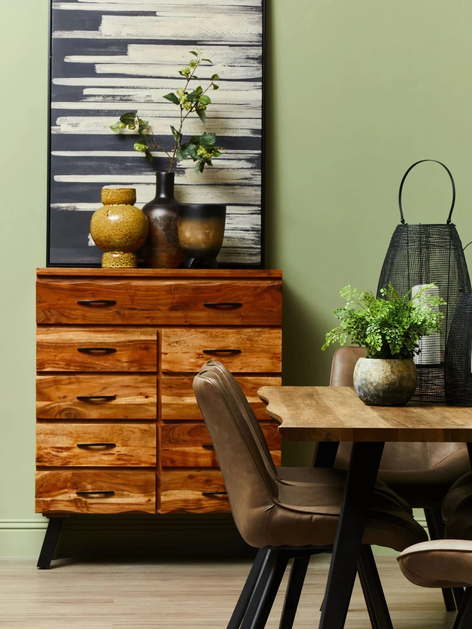 Nashik 9 Drawer Acacia Chest - Furniture, photo 3 of 8