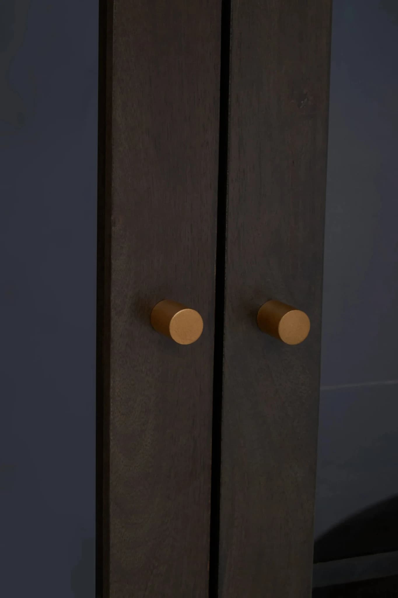 Patna Grey Finish Mango Wood Tall Cabinet - Bookcases & shelving, photo 8 of 8