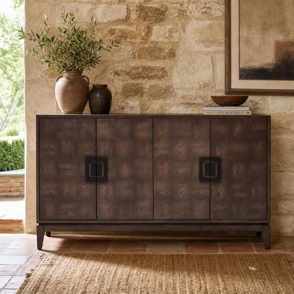 Dimaro Antique Grey Four Door Sideboard - Bookcases & shelving, photo 1 of 8