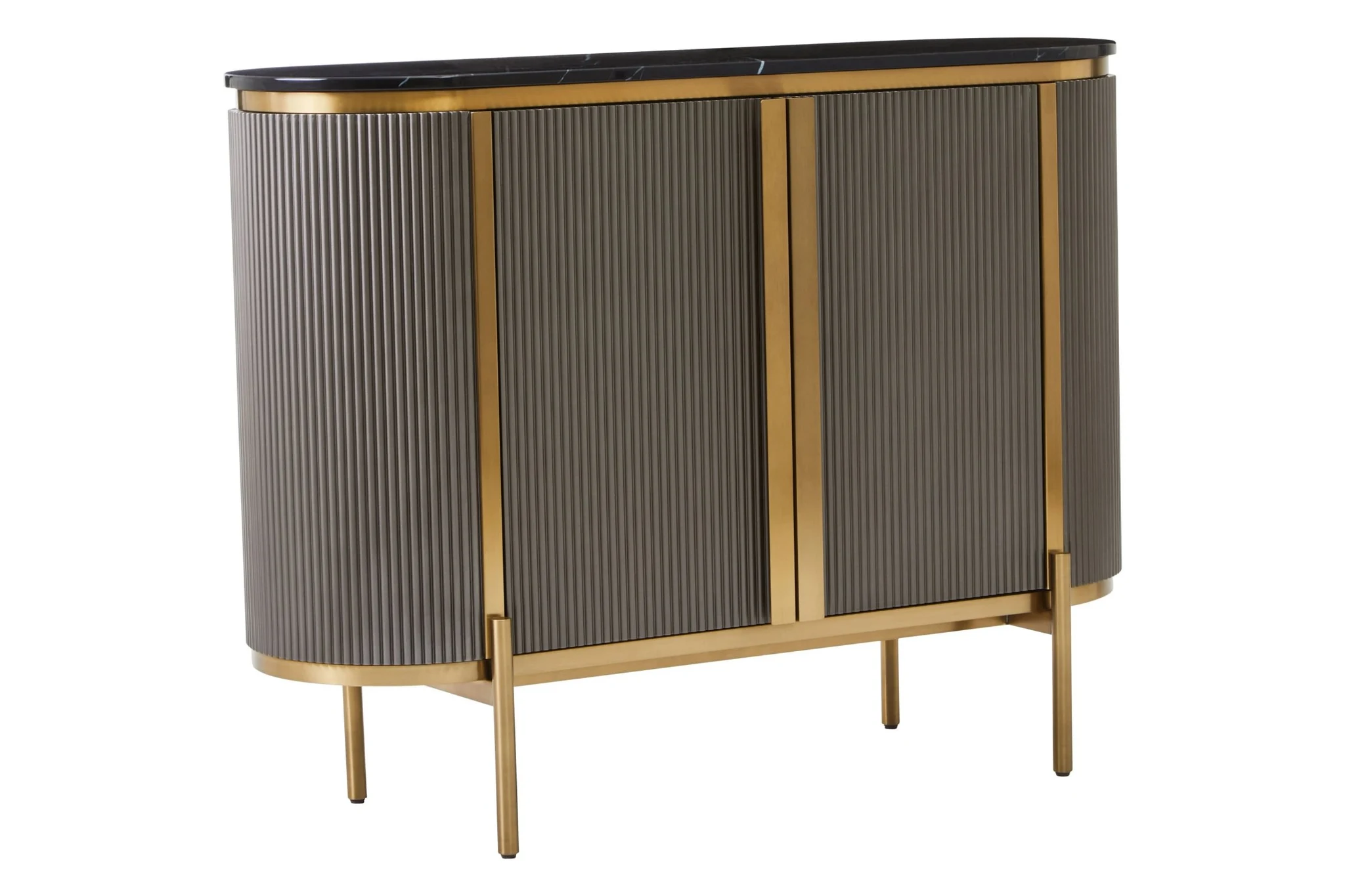 Dervio Grey Two Door Sideboard with Black Marble Top - Bookcases & shelving, photo 8 of 8