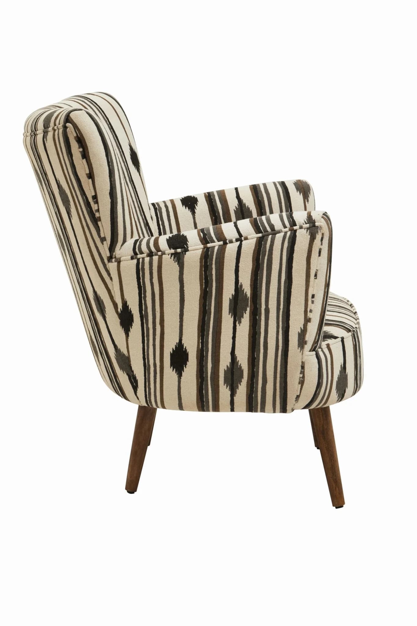 Cefena Black and White Chair With Flared Arms - Seating, photo 7 of 8