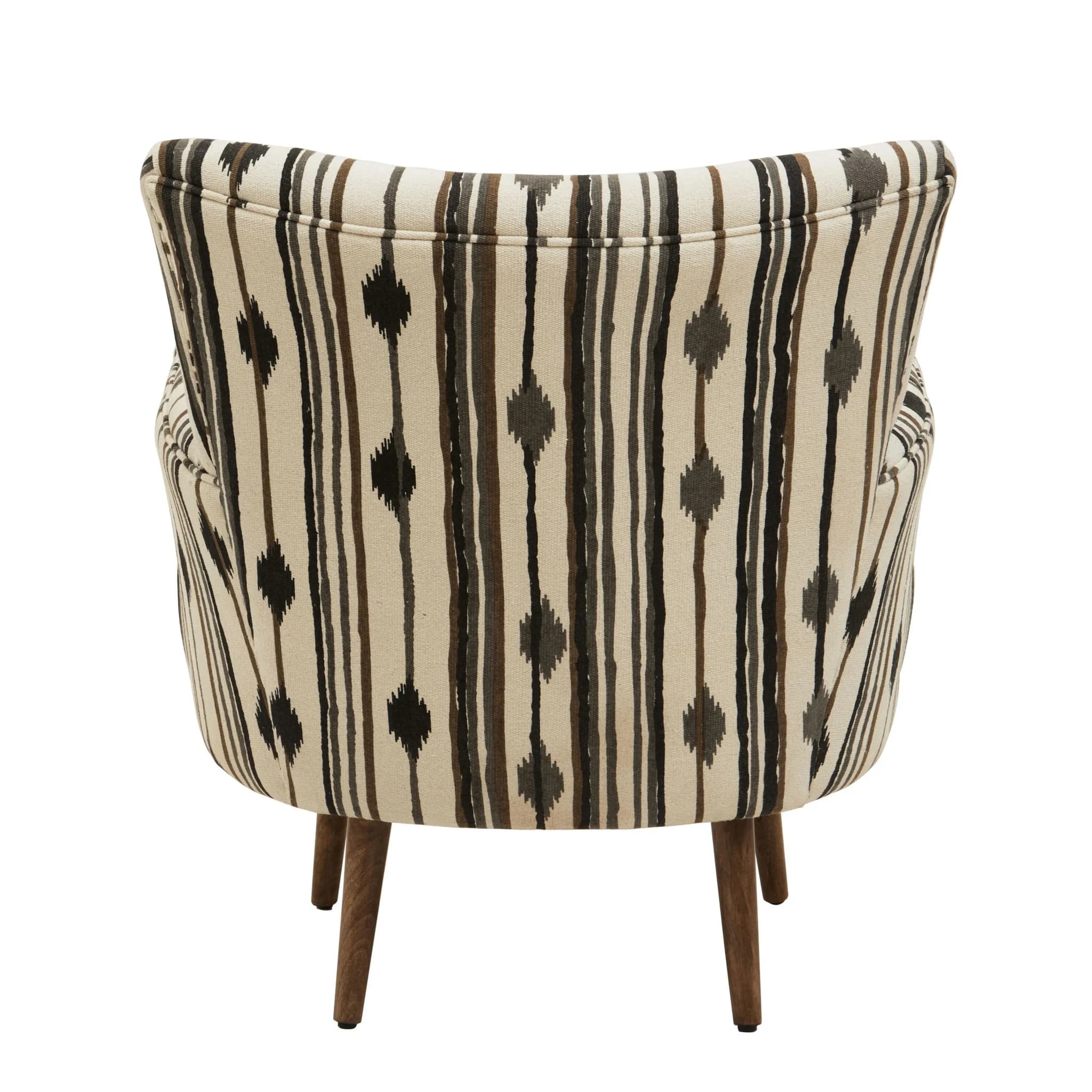 Cefena Black and White Chair With Flared Arms - Seating, photo 6 of 8