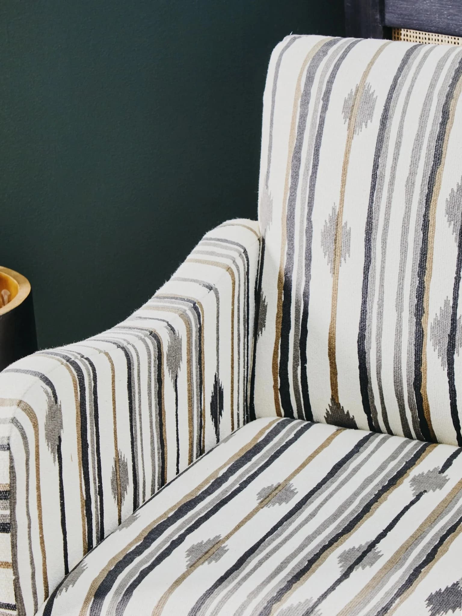 Cefena Black and White Ikat Design Accent Chair - Seating, photo 2 of 8